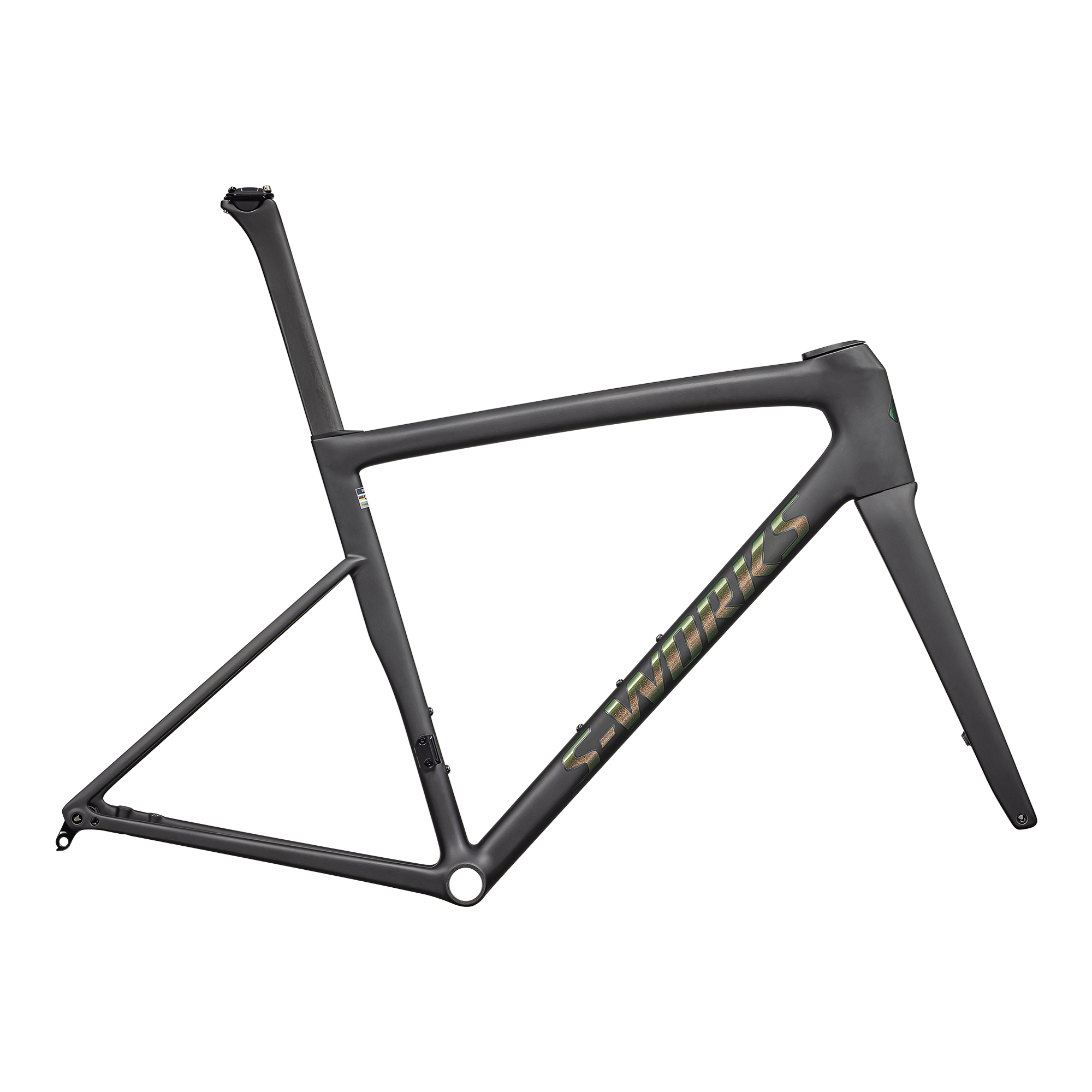 Specialized S-Works Tarmac SL8 Frameset - Ready to Paint - Satin Carbon Rtp / Silver To Green Pearl