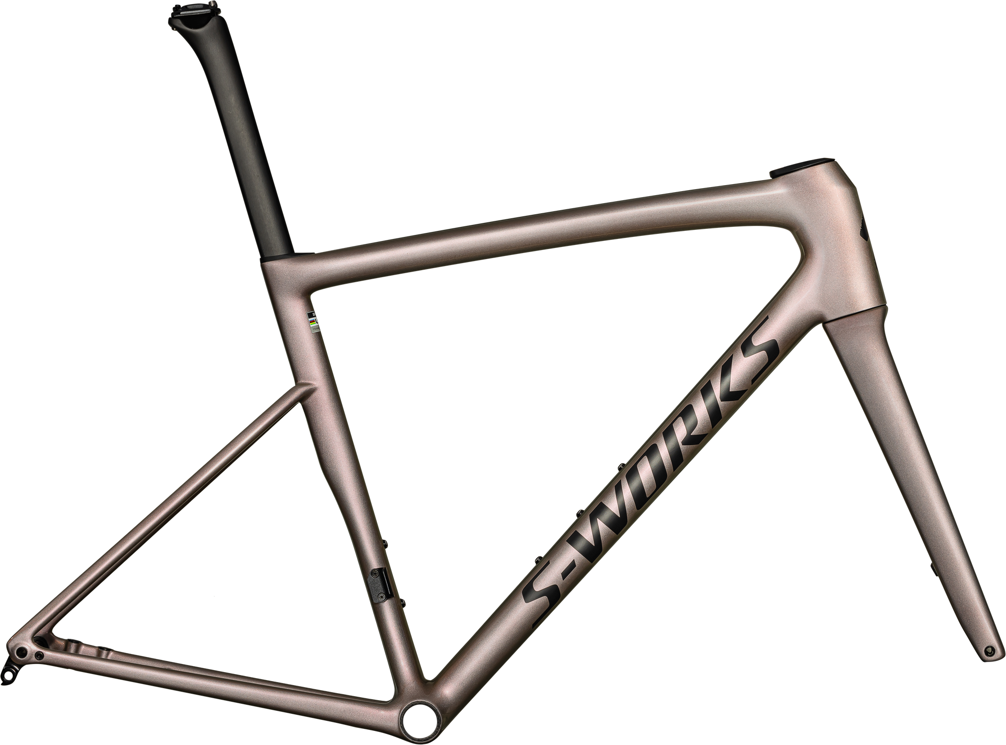 Specialized S-Works Tarmac SL8 Frameset - FACT 12r Carbon - Gloss Viavi Red Gold Over Silver / Satin Metallic Obsidian
