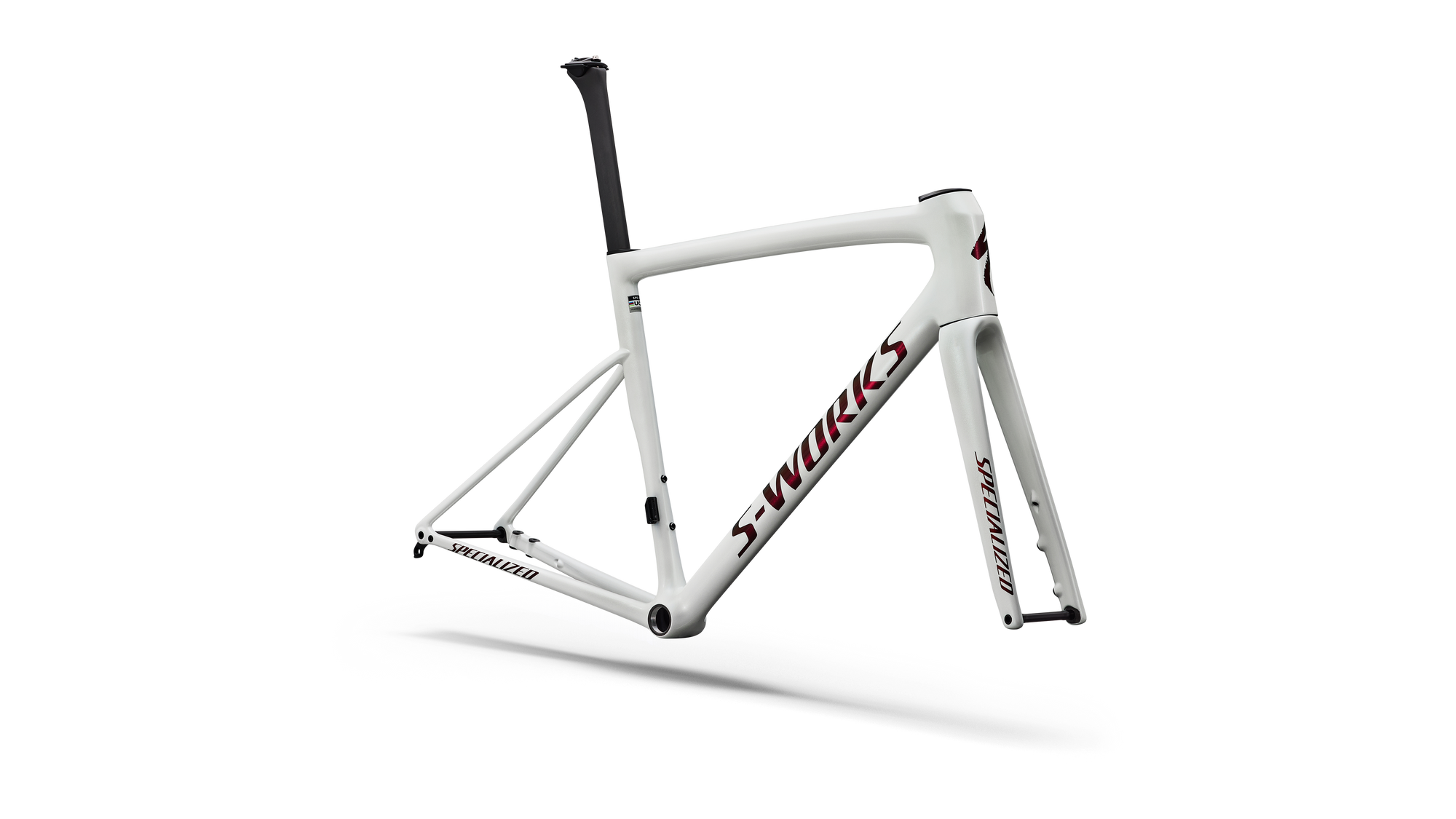 Specialized S-Works Tarmac SL8 Frameset - FACT 12r Carbon - Gloss Metallic White Silver / Pearl / Black