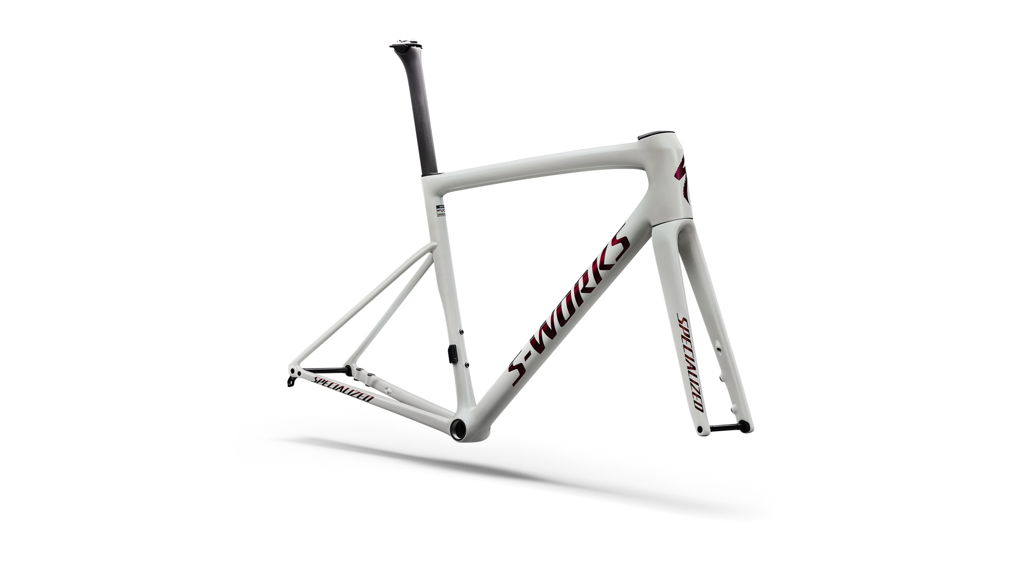 Specialized S-Works Tarmac SL8 Frameset - FACT 12r Carbon - Gloss Metallic White Silver / Pearl / Black