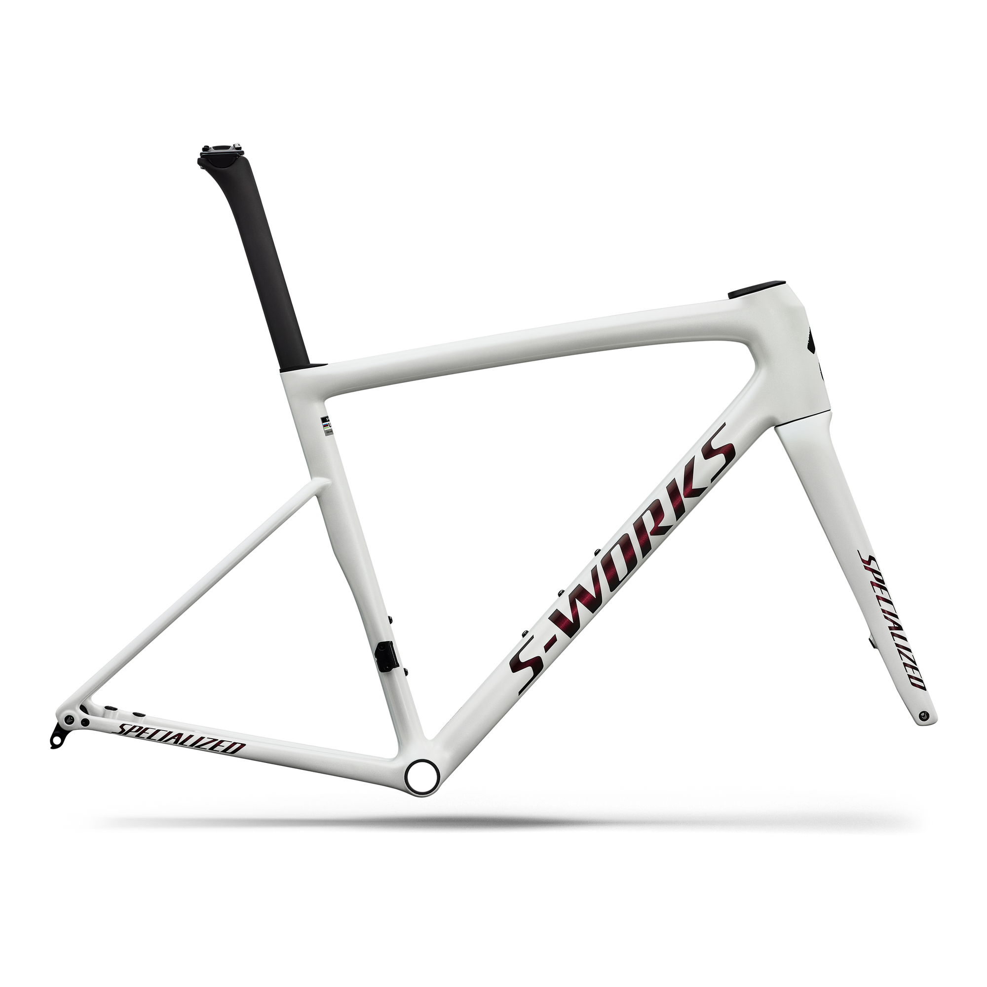 Specialized S-Works Tarmac SL8 Frameset - FACT 12r Carbon - Gloss Metallic White Silver / Pearl / Black