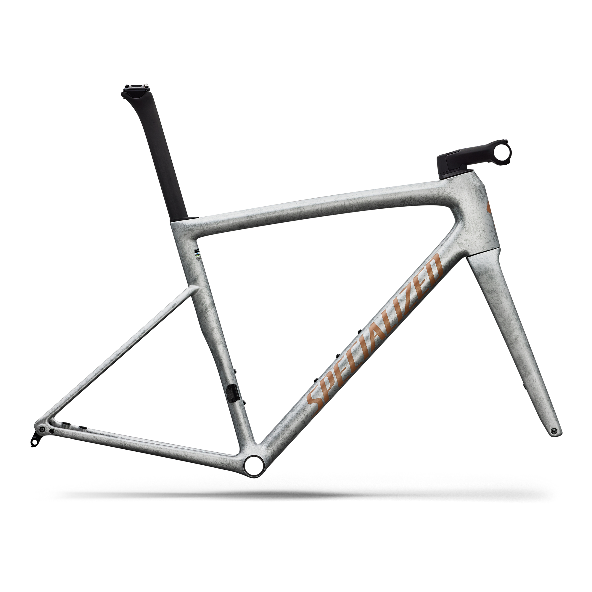 Specialized Tarmac SL8 Frameset - FACT 10r Carbon - Gloss Silver Dust / Shadow Silver Dry Impasto / Photon Orange Tint Over Silver Dust