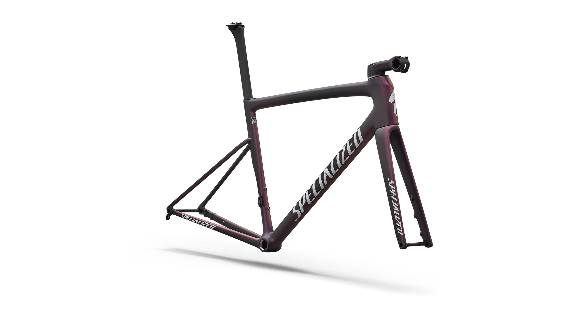 Specialized Tarmac SL8 Frameset - FACT 10r Carbon - Satin Carbon / 100% Cqv Reflex Super Red Pearl Front Edge Fade / Metallic White Silver