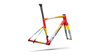 Specialized S-Works Tarmac SL9 Team Replica Frameset - SD Worx - Protime - Gloss Vivid Red / Yellow / Dolomite Metallic