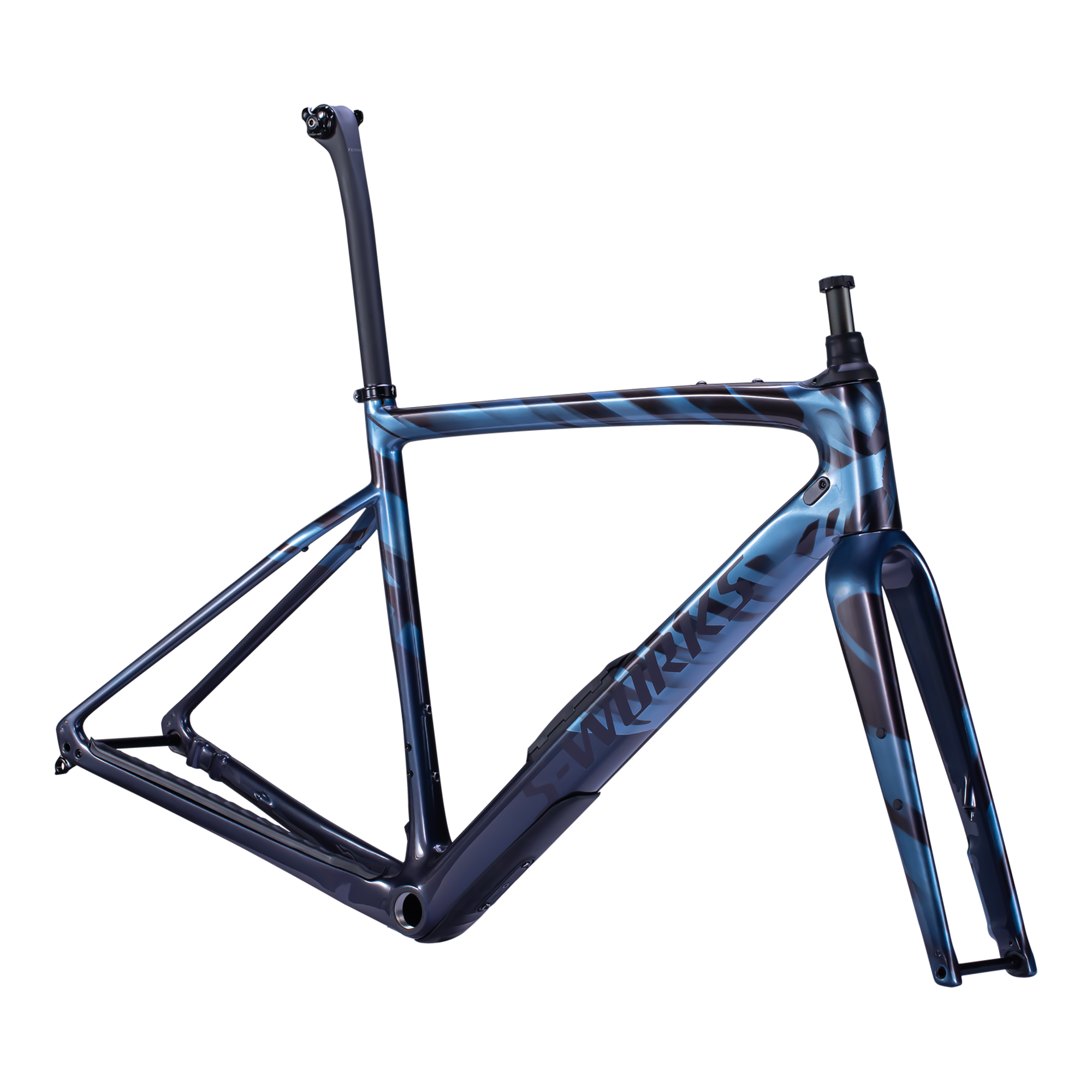 Specialized S-Works Diverge Frameset - FACT 11r Carbon - Gloss Light Silver/Dream Silver/Dusty Blue/Wild