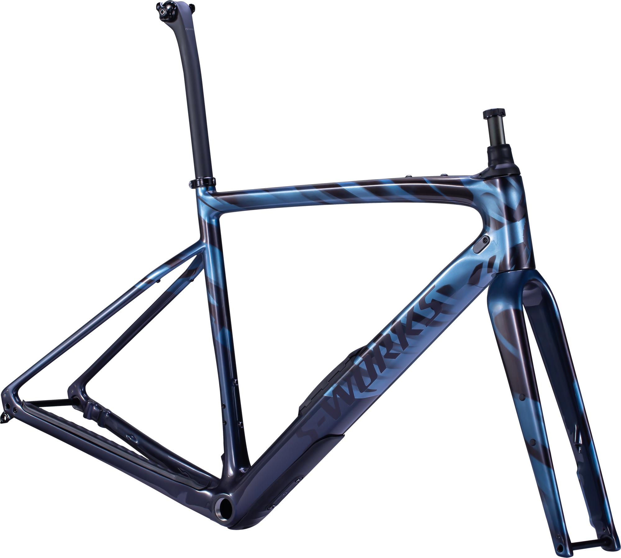 Specialized S-Works Diverge Frameset - FACT 11r Carbon - Gloss Light Silver/Dream Silver/Dusty Blue/Wild