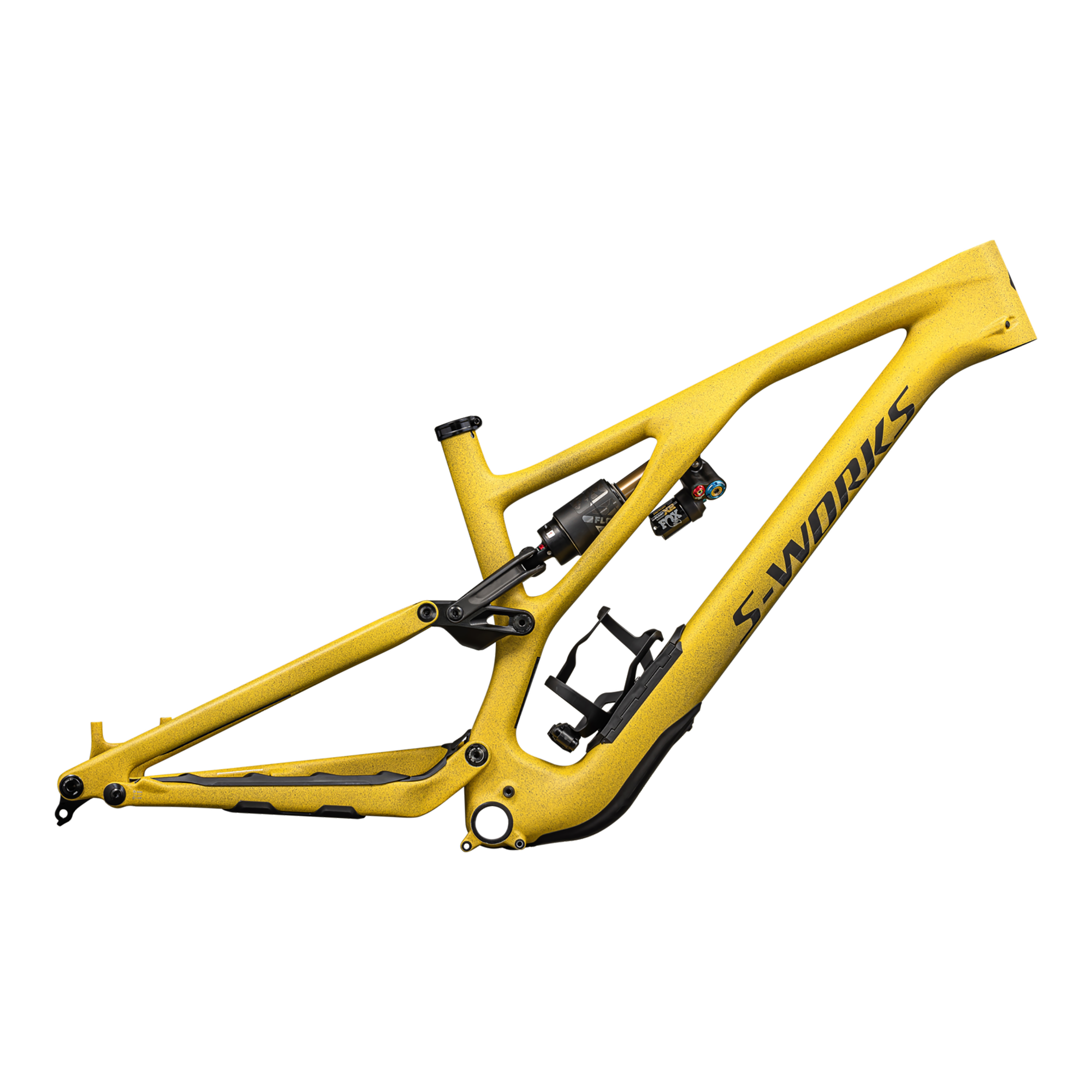 Specialized S-Works Stumpjumper EVO Frameset - FOX FLOAT X2 Factory - Satin Sulphur / Brassy Yellow / Olive Green / Obsidian / Metallic Obsidian