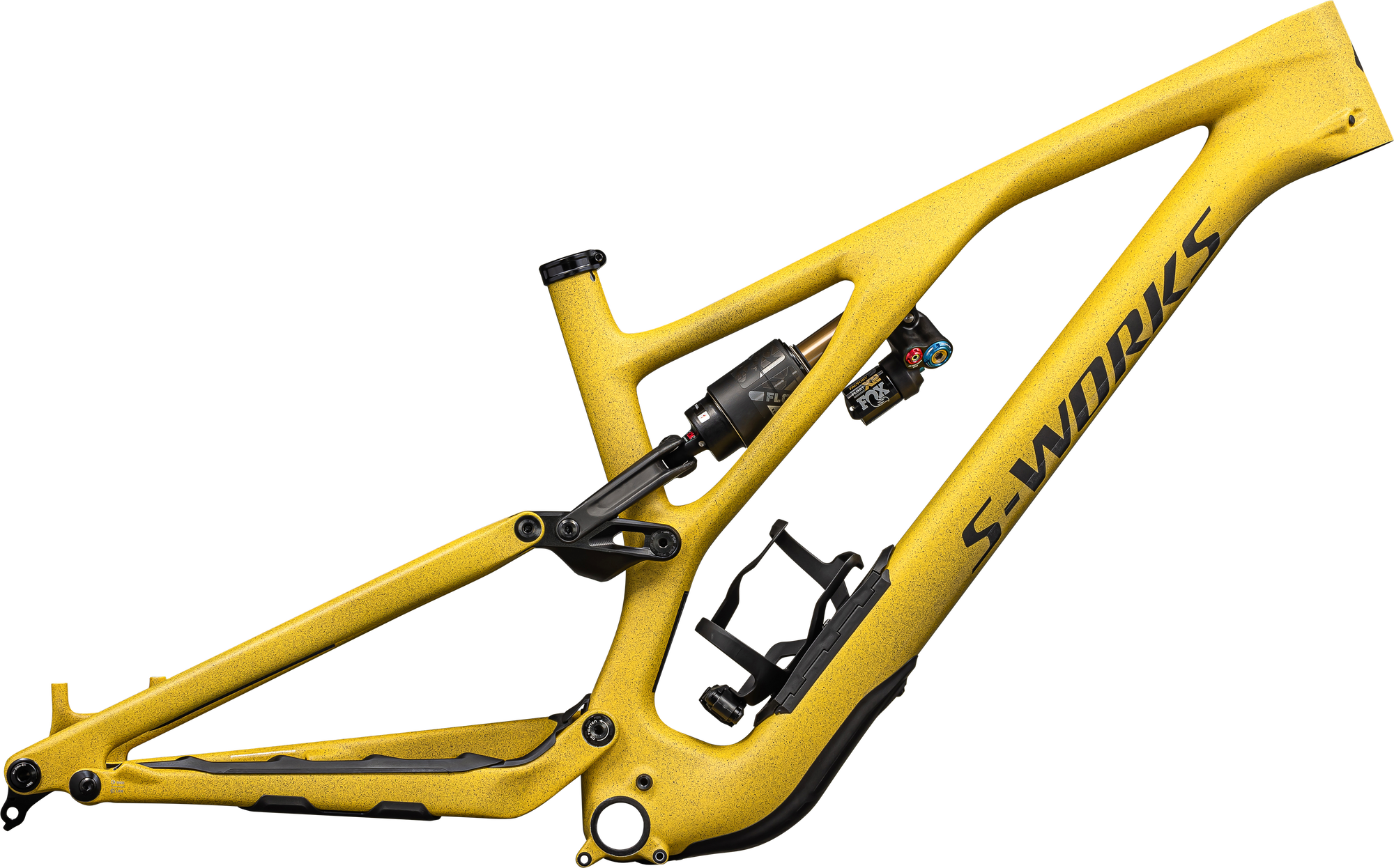 Specialized S-Works Stumpjumper EVO Frameset - FOX FLOAT X2 Factory - Satin Sulphur / Brassy Yellow / Olive Green / Obsidian / Metallic Obsidian