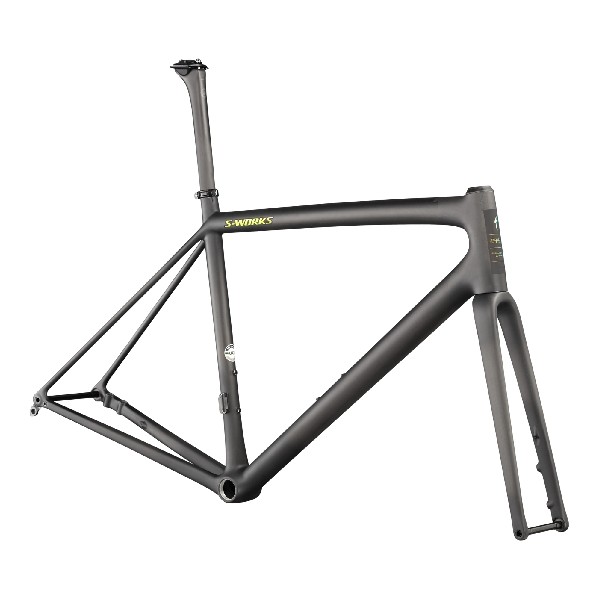 Specialized S-Works Aethos Frameset - Satin Carbon/Jet Fuel