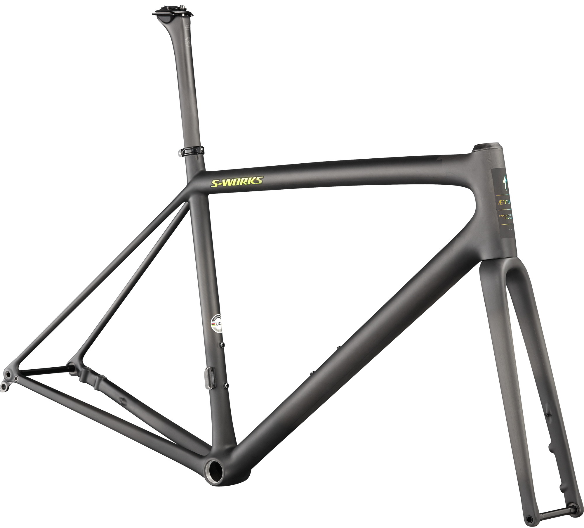 Specialized S-Works Aethos Frameset - Satin Carbon/Jet Fuel