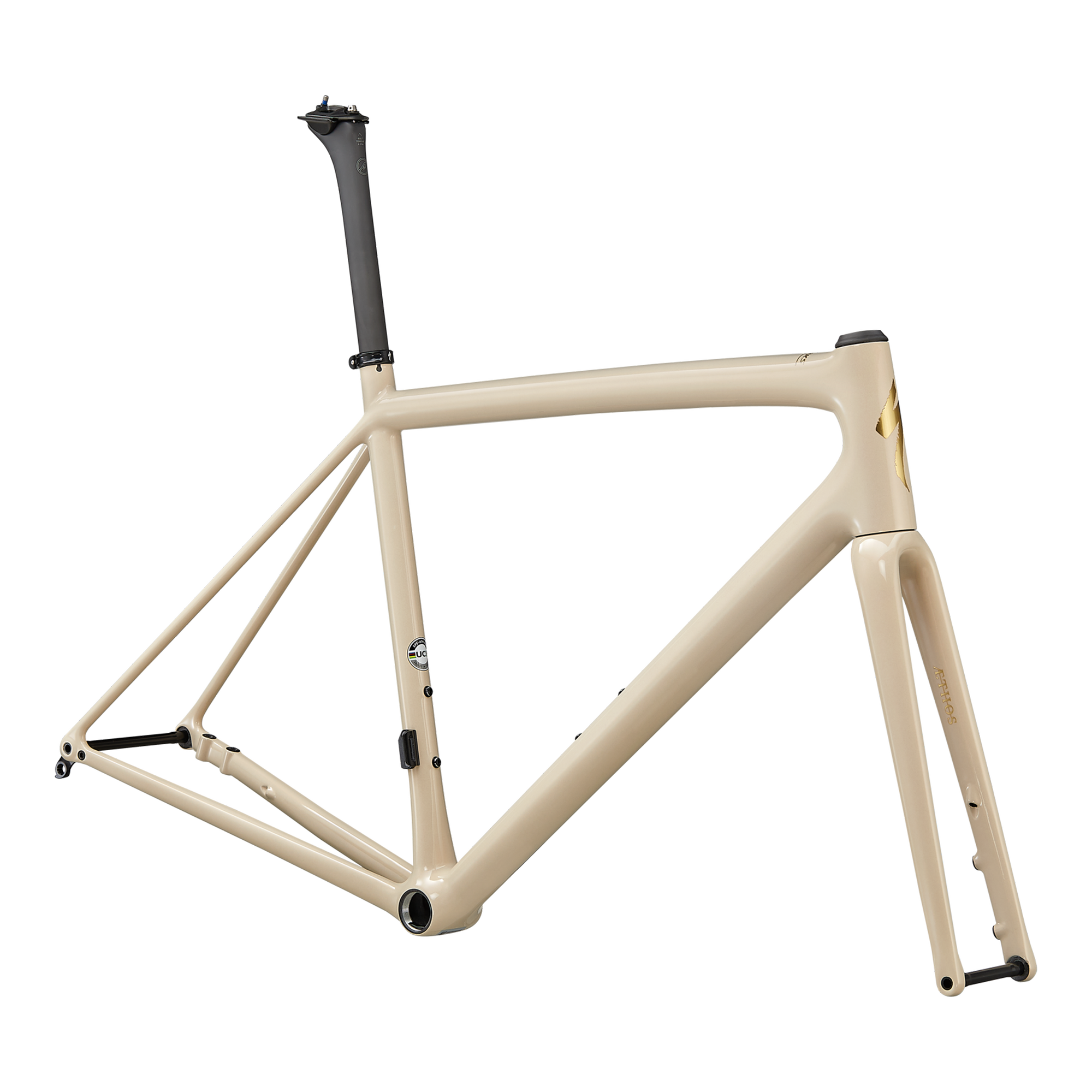 Specialized S-Works Aethos Frameset - FACT 12r Carbon - Gloss Sand/ Red / Goldchameleon/Satin Brushed Gold Foil