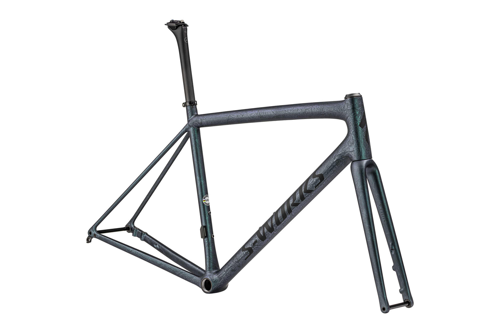 Specialized S-Works Aethos Frameset - FACT 12r Carbon - Satin Oil Granite Over Metallic Deep Lake / White Sage