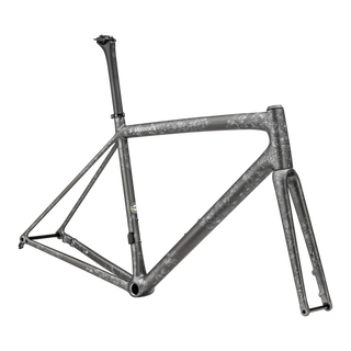Specialized S-Works Aethos Frameset - FACT 12r Carbon - Satin Silver Pearl - Black Pearl Organic Color Run/ Brushed Liquid Silver