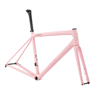 Specialized S-Works Aethos Frameset - FACT 12r Carbon - Satin 100% Red Ghost Pearl Organic Color Run Over Desert Rose / Taupe