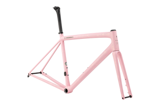 Specialized S-Works Aethos Frameset - FACT 12r Carbon - Satin 100% Red Ghost Pearl Organic Color Run Over Desert Rose / Taupe