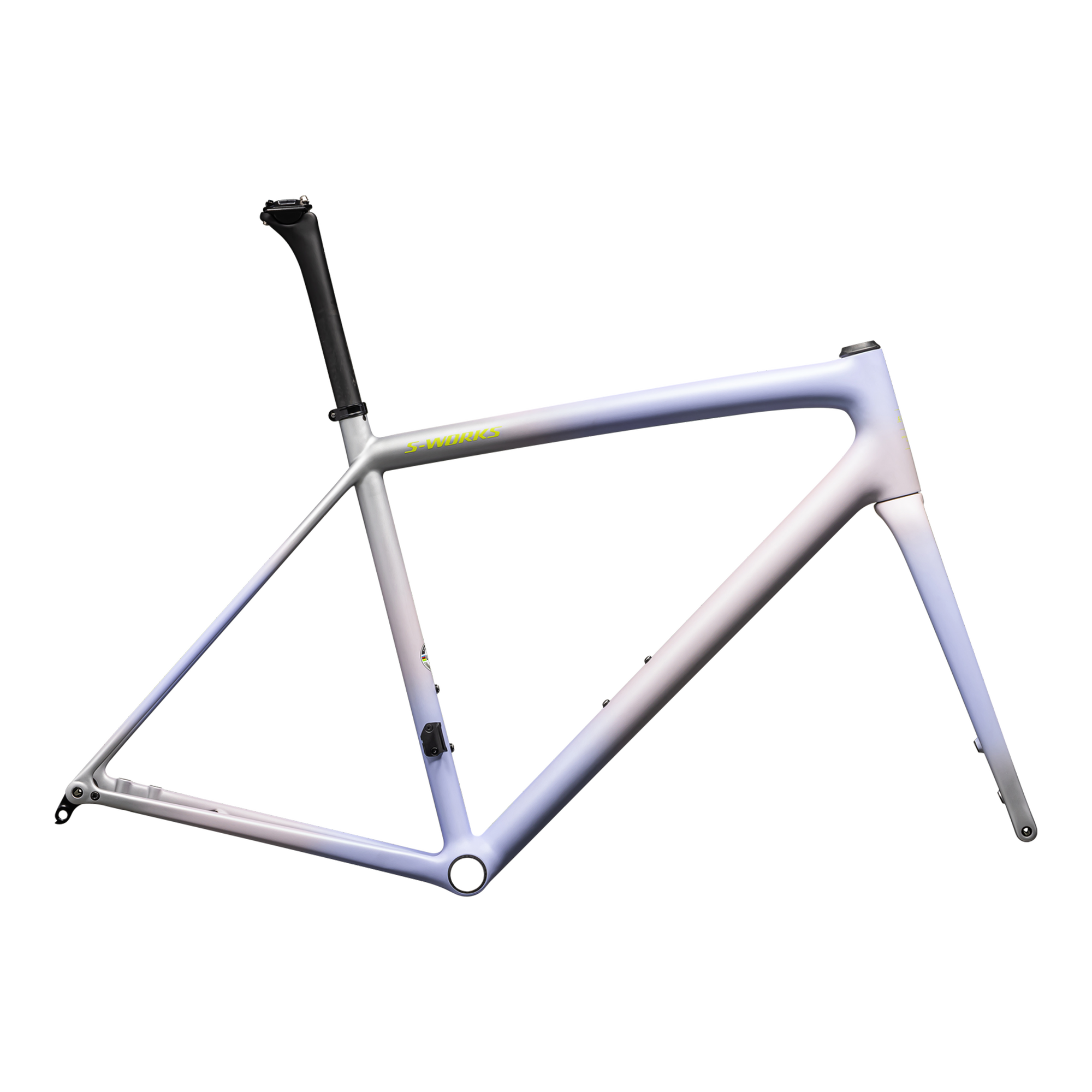 Specialized S-Works Aethos Frameset - FACT 12r Carbon - Satin Clay - Powder Indigo - Silver Dust - Radial Fade + Lapis Edge Fade / Hyper + 100% Lapis