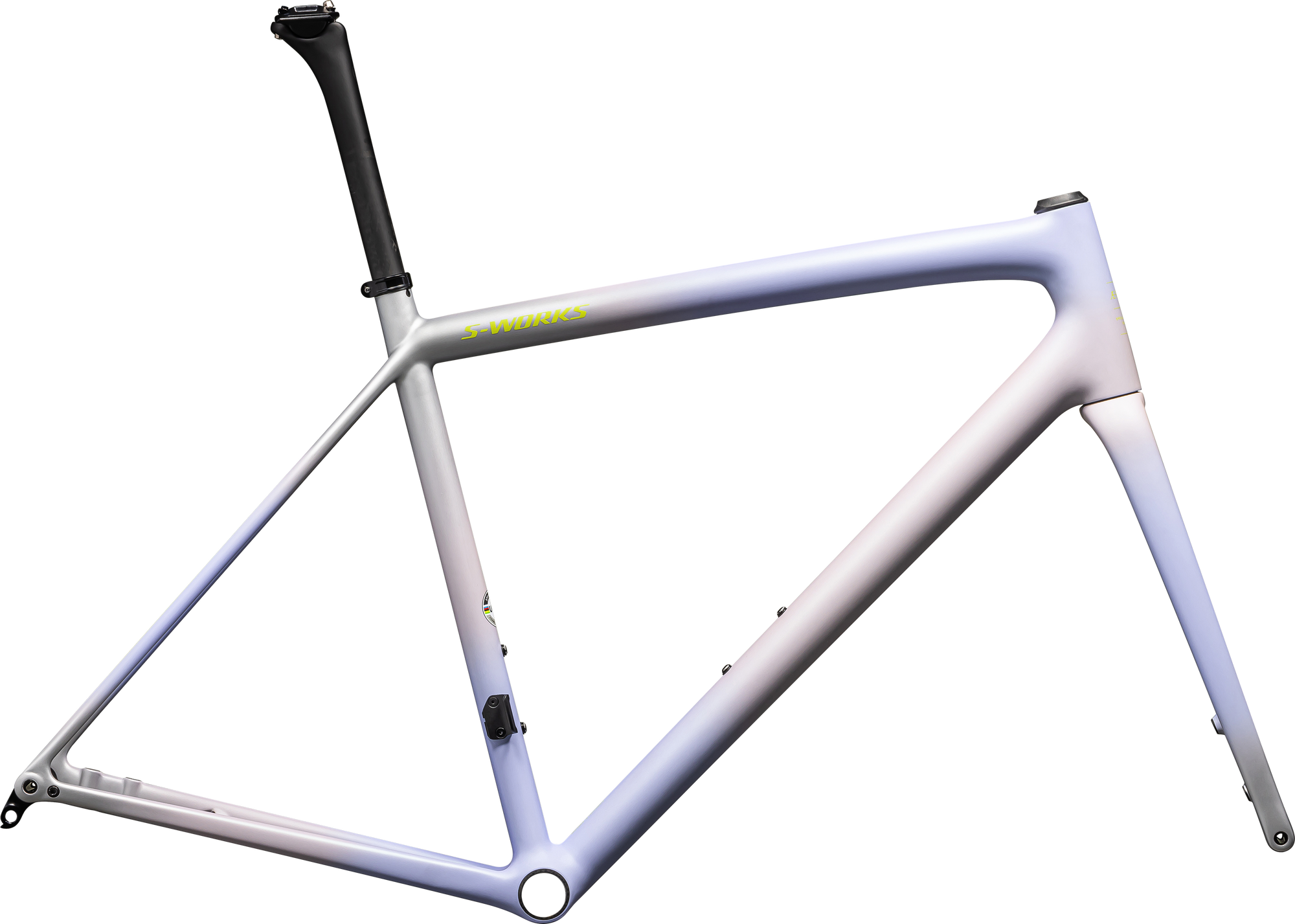 Specialized S-Works Aethos Frameset - FACT 12r Carbon - Satin Clay - Powder Indigo - Silver Dust - Radial Fade + Lapis Edge Fade / Hyper + 100% Lapis