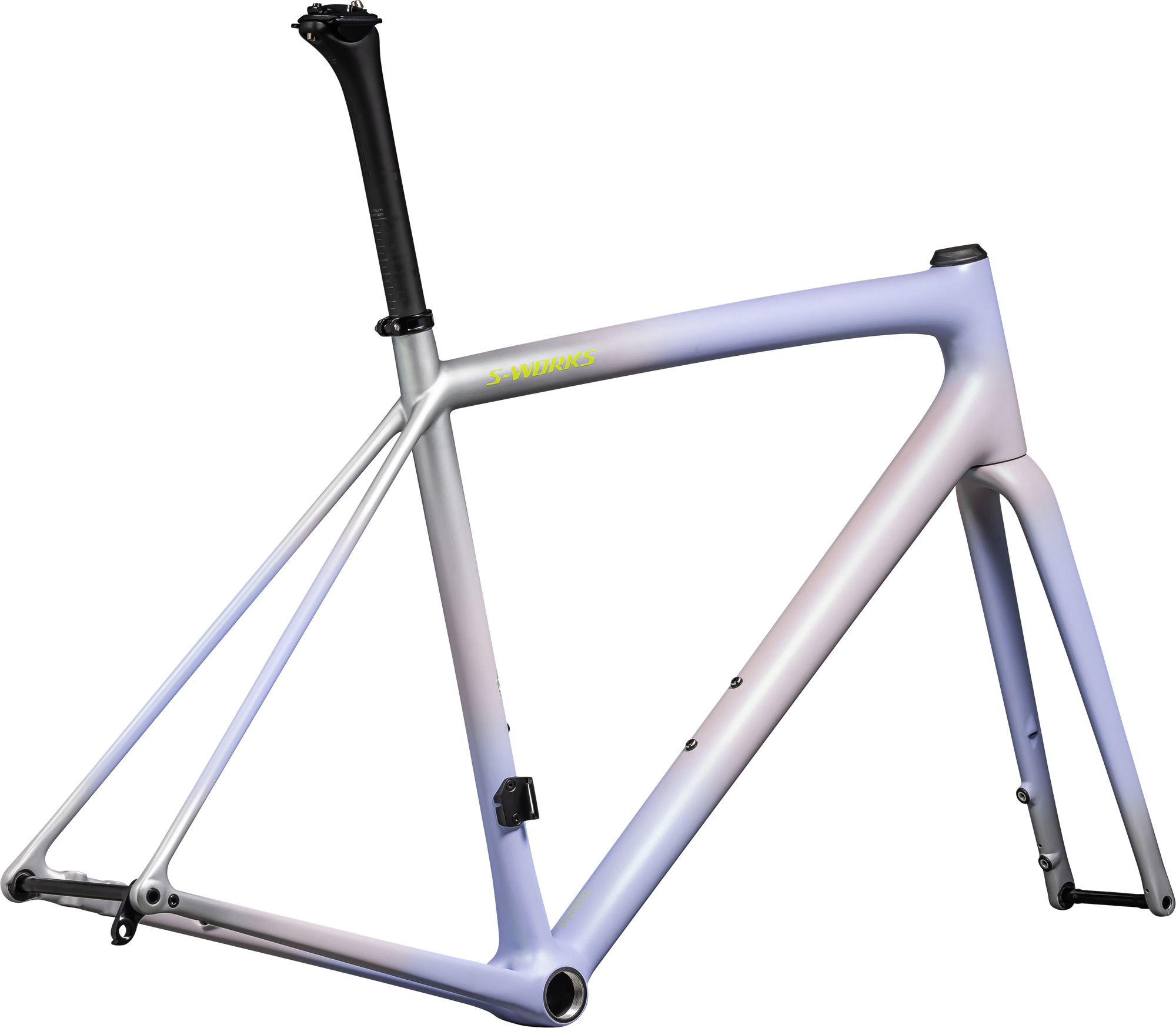 Specialized S-Works Aethos Frameset - FACT 12r Carbon - Satin Clay - Powder Indigo - Silver Dust - Radial Fade + Lapis Edge Fade / Hyper + 100% Lapis