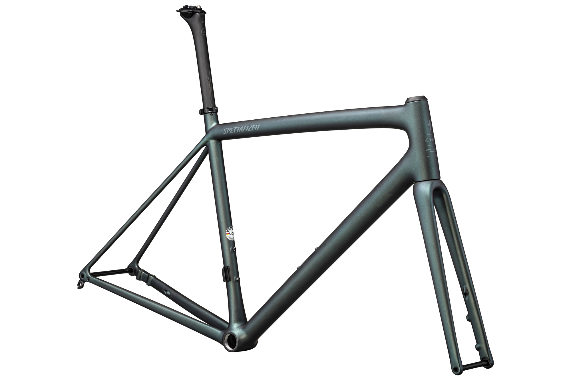 Specialized Aethos Frameset - Satin Carbon + 50% Silver Blue Viavi /  10% Fog Tint