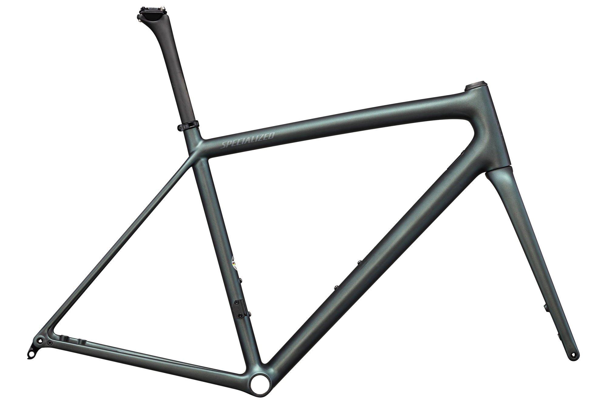 Specialized Aethos Frameset - Satin Carbon + 50% Silver Blue Viavi /  10% Fog Tint