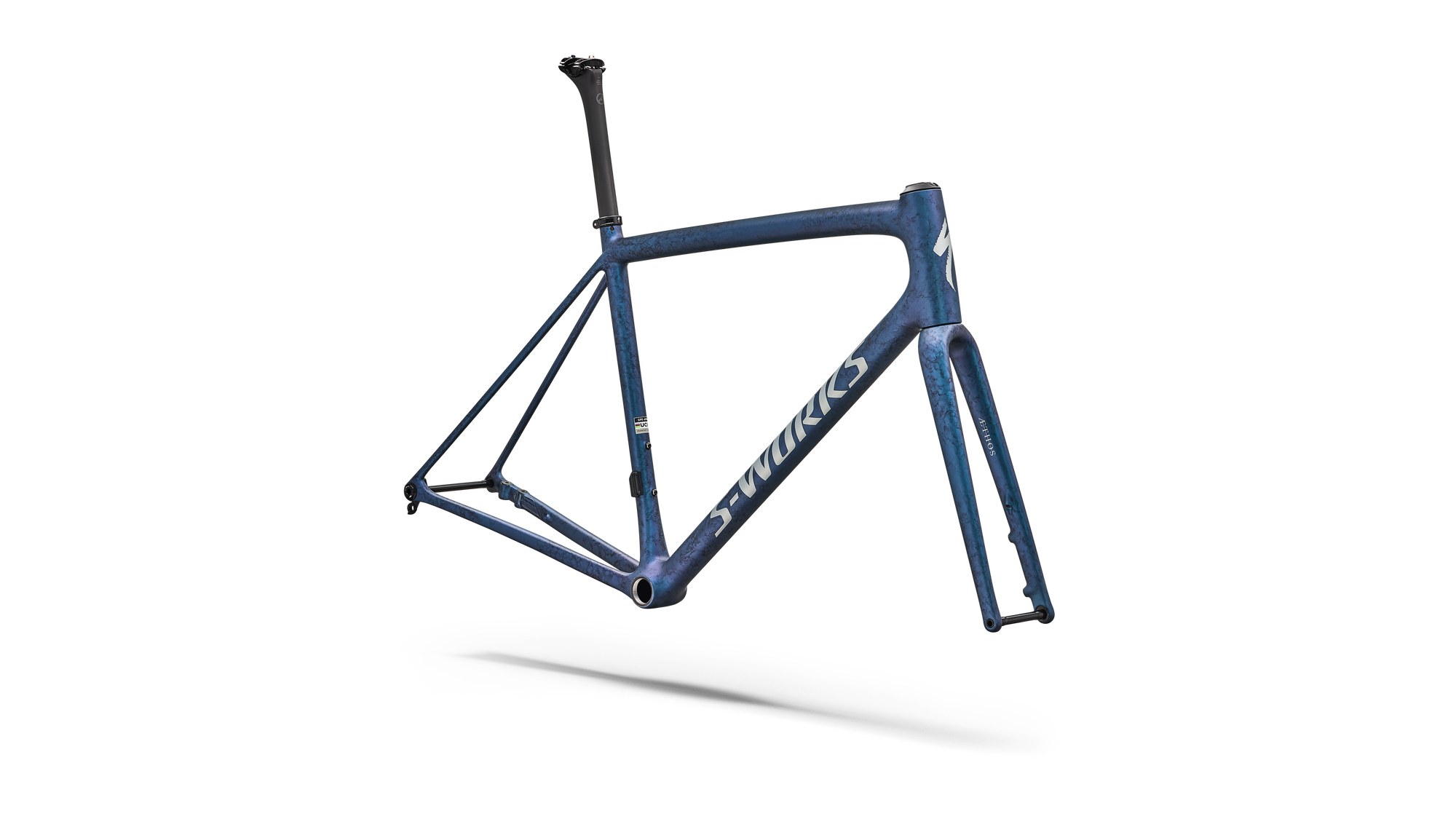 Specialized S-Works Aethos 2 Frameset - FACT 12r Carbon - Satin Black Ink Wash / Pearl / Shadow Silver