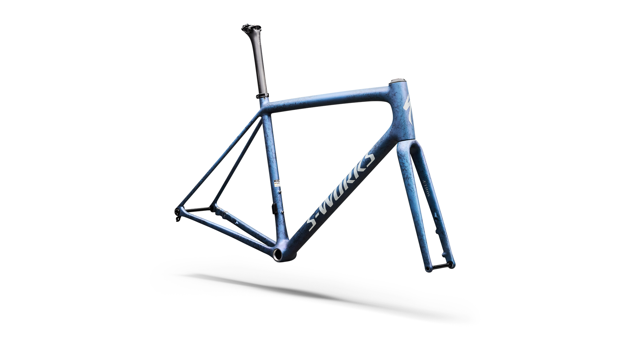 Specialized S-Works Aethos 2 Frameset - FACT 12r Carbon - Satin Black Ink Wash / Pearl / Shadow Silver