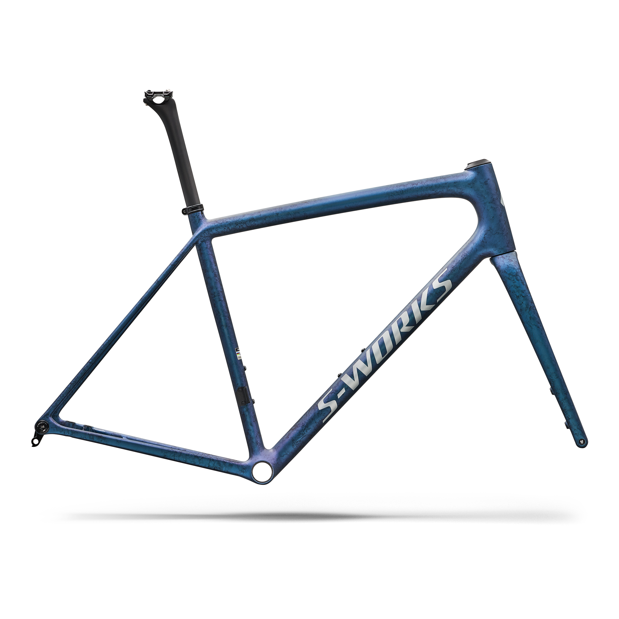 Specialized S-Works Aethos 2 Frameset - FACT 12r Carbon - Satin Black Ink Wash / Pearl / Shadow Silver