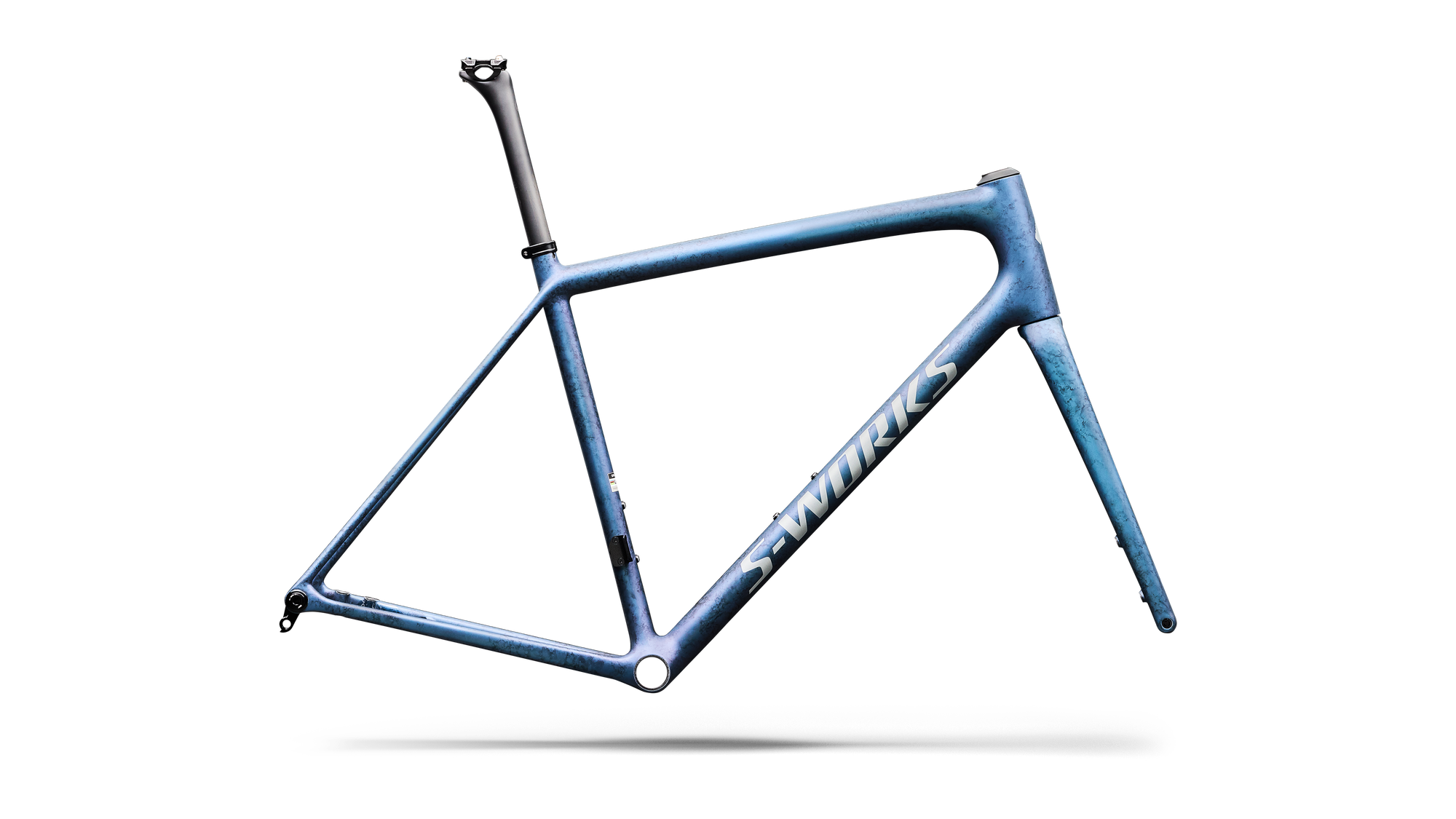 Specialized S-Works Aethos 2 Frameset - FACT 12r Carbon - Satin Black Ink Wash / Pearl / Shadow Silver