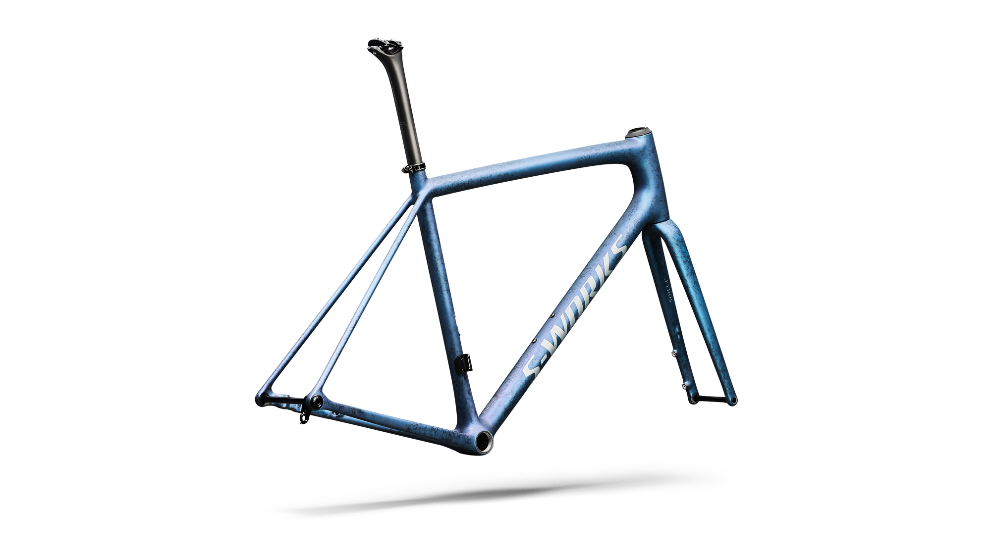 Specialized S-Works Aethos 2 Frameset - FACT 12r Carbon - Satin Black Ink Wash / Pearl / Shadow Silver