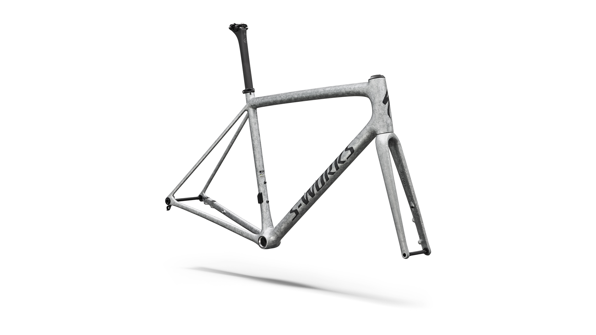 Specialized S-Works Aethos 2 Frameset - FACT 12r Carbon - Gloss Silver Blurred Impasto / Black Pearl