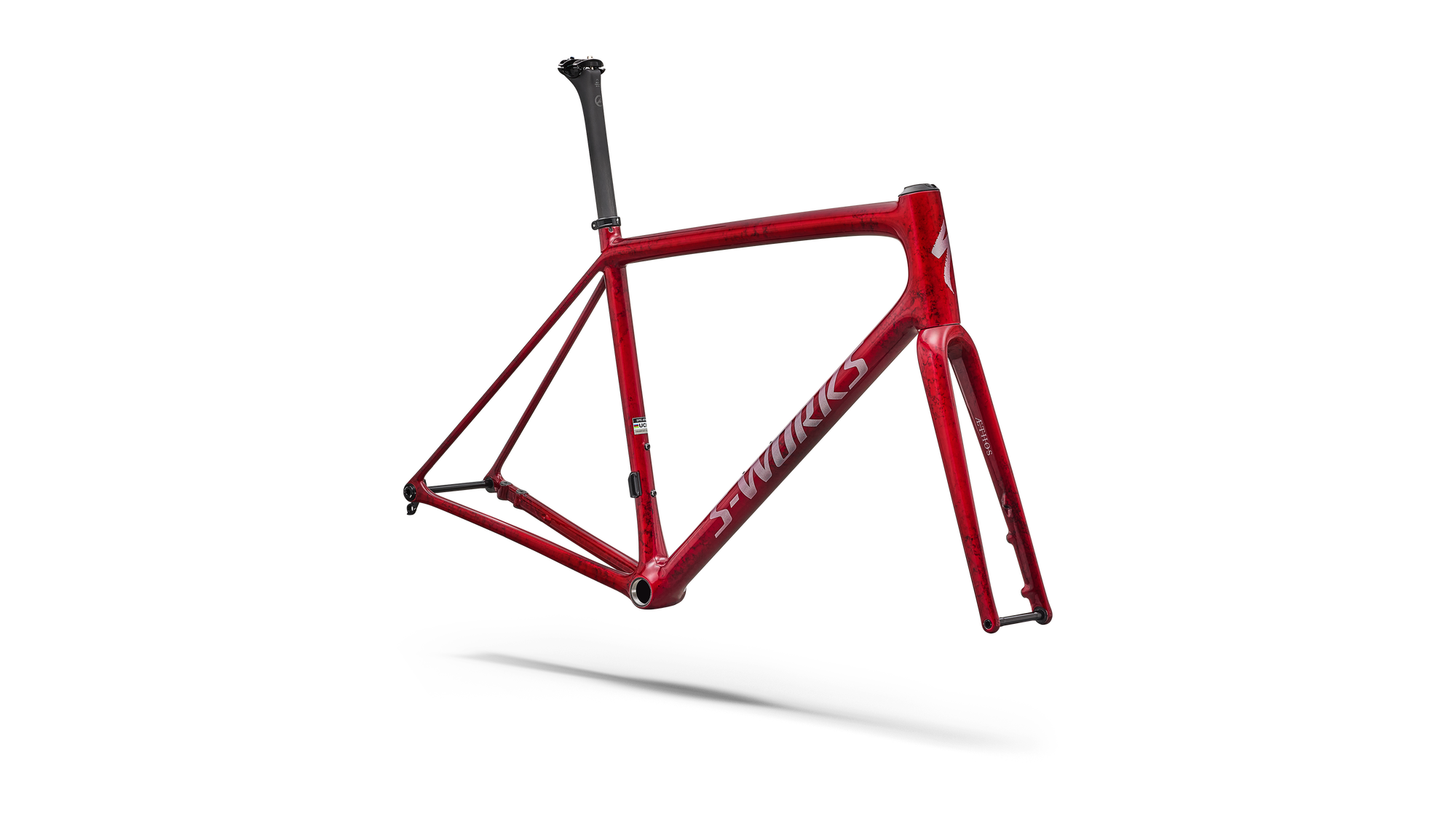 Specialized S-Works Aethos 2 Frameset - FACT 12r Carbon - Sandstone Metallic Base / Red Tint