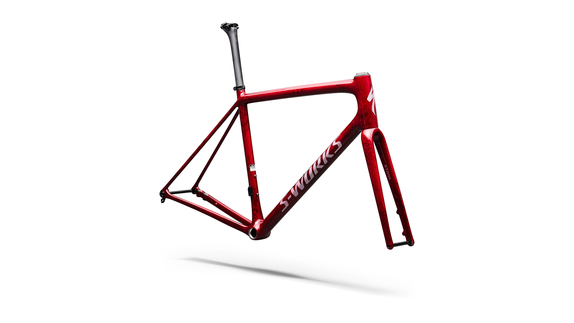 Specialized S-Works Aethos 2 Frameset - FACT 12r Carbon - Sandstone Metallic Base / Red Tint