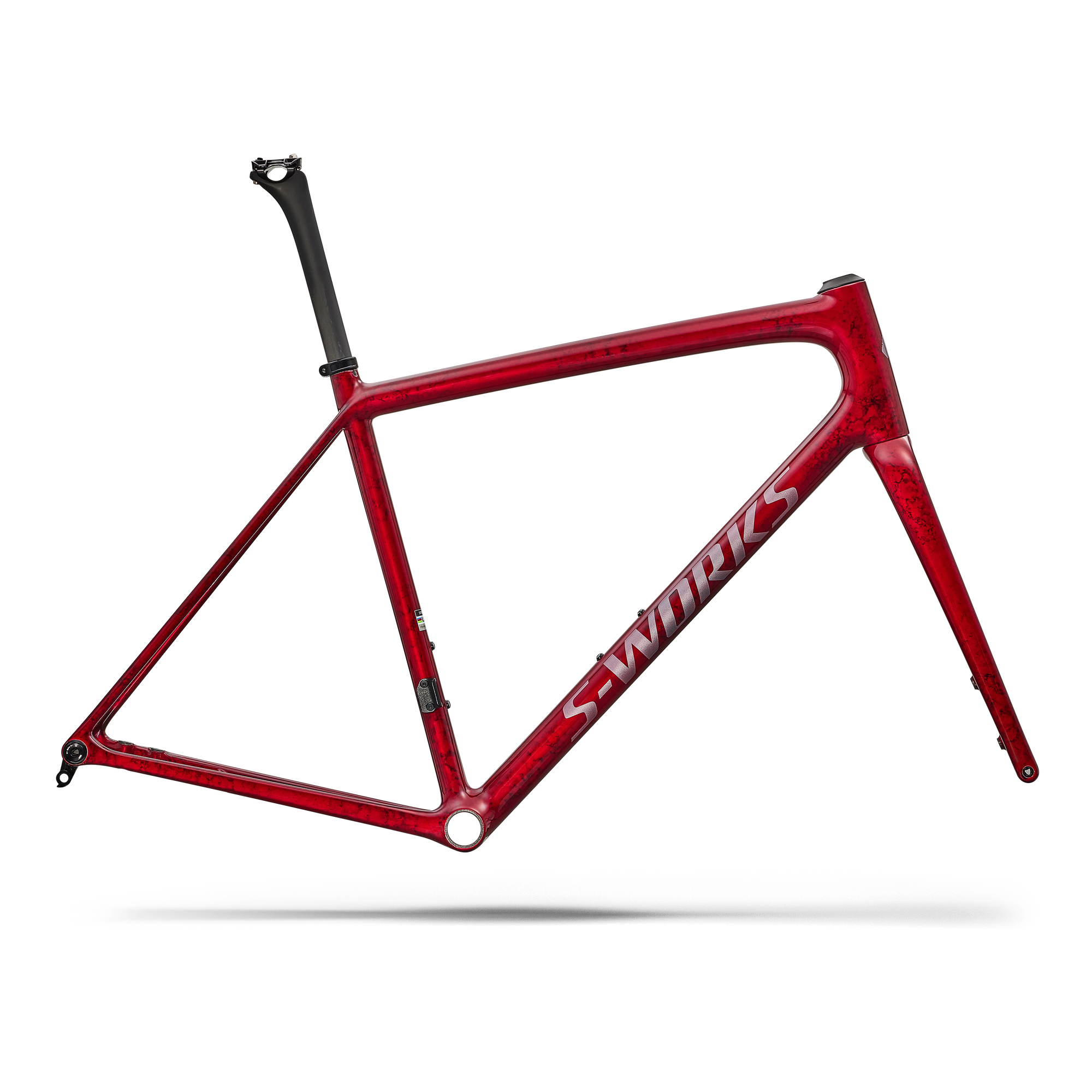 Specialized S-Works Aethos 2 Frameset - FACT 12r Carbon - Sandstone Metallic Base / Red Tint
