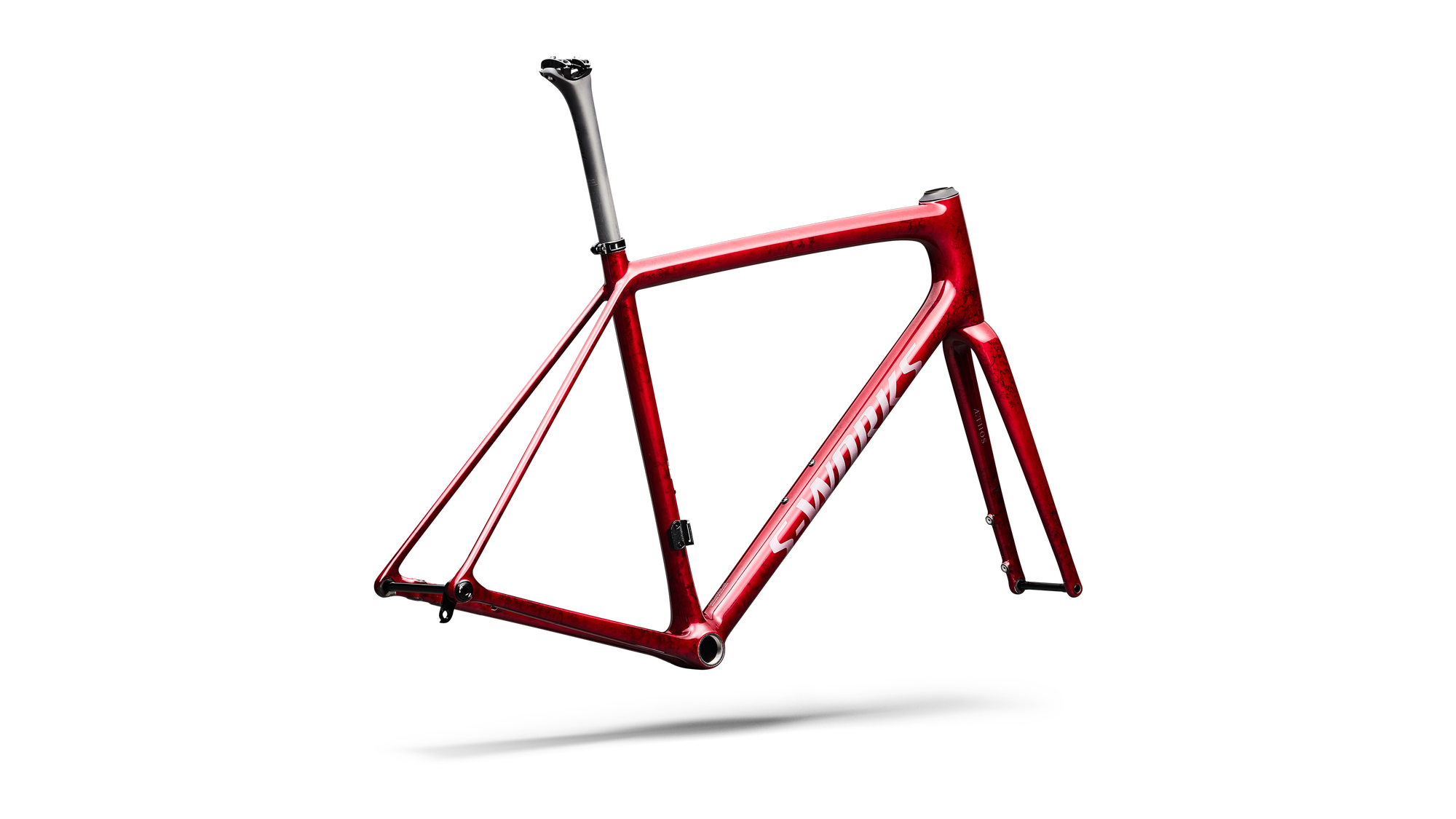 Specialized S-Works Aethos 2 Frameset - FACT 12r Carbon - Sandstone Metallic Base / Red Tint