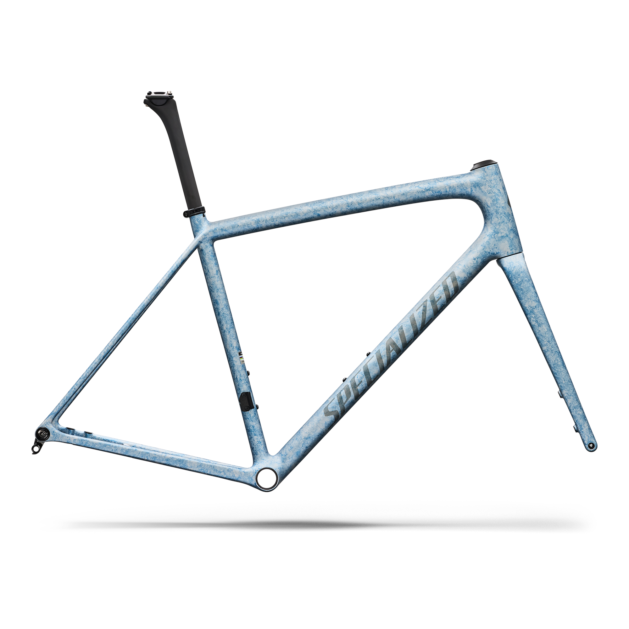 Specialized Aethos 2 Frameset - FACT 10r Carbon - Satin Silver Dust / Glacial Metallic Blurred Impasto / Charcoal Tint