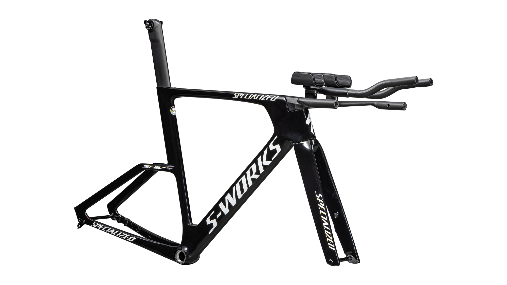 Specialized S-Works Shiv TT Disc Module - FACT 11r Carbon - Gloss Tarmac Black / Metallic White Silver
