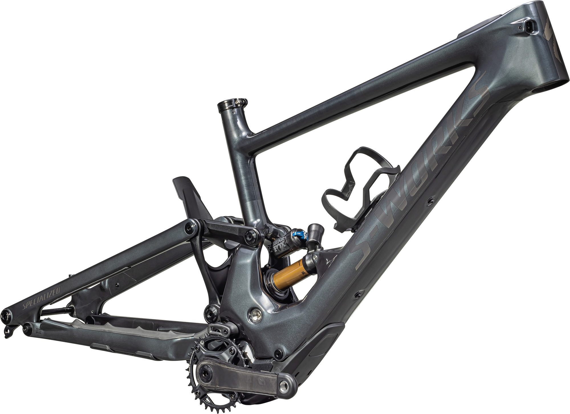 Specialized S-Works Turbo Kenevo SL Frameset 2 - Gloss Black Liquid Metal / Brushed Liquid Metal / Black Brushed Chrome