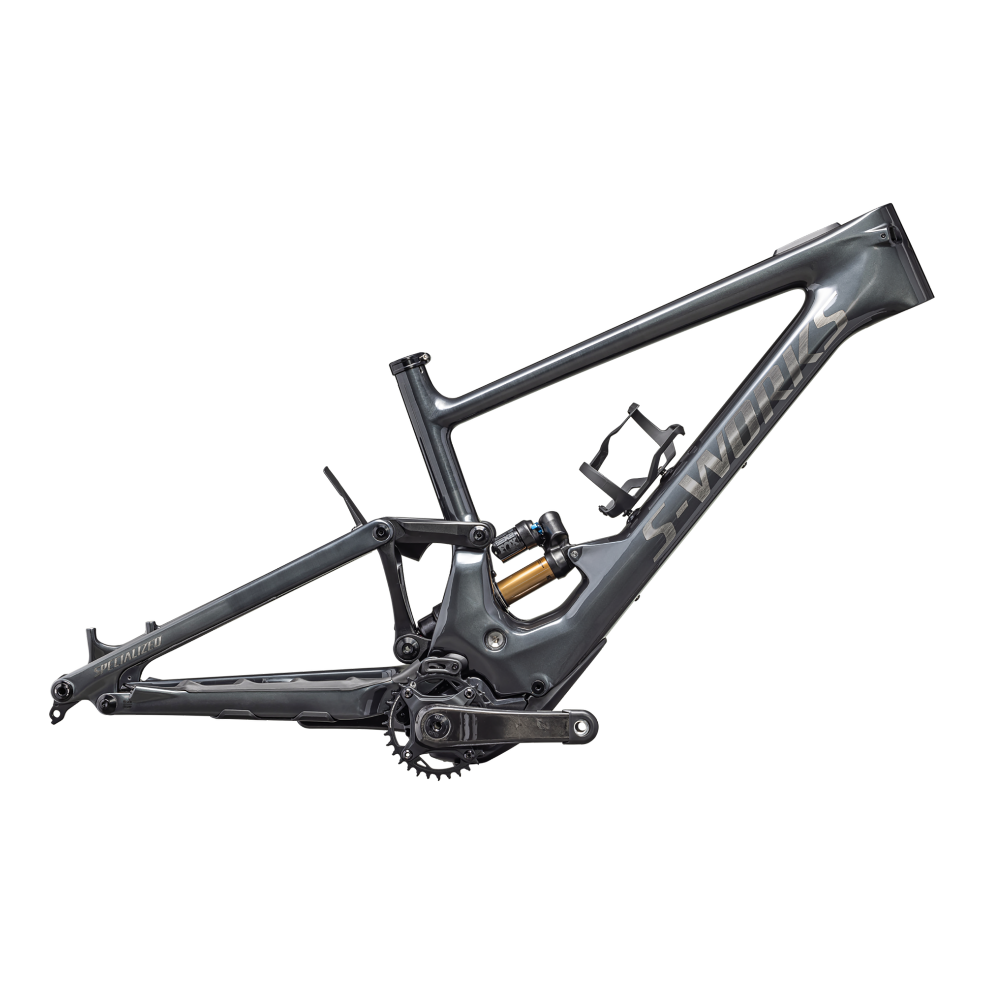 Specialized S-Works Turbo Kenevo SL Frameset 2 - Gloss Black Liquid Metal / Brushed Liquid Metal / Black Brushed Chrome