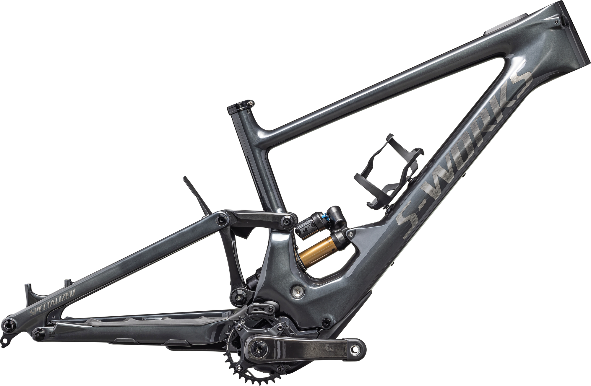 Specialized S-Works Turbo Kenevo SL Frameset 2 - Gloss Black Liquid Metal / Brushed Liquid Metal / Black Brushed Chrome