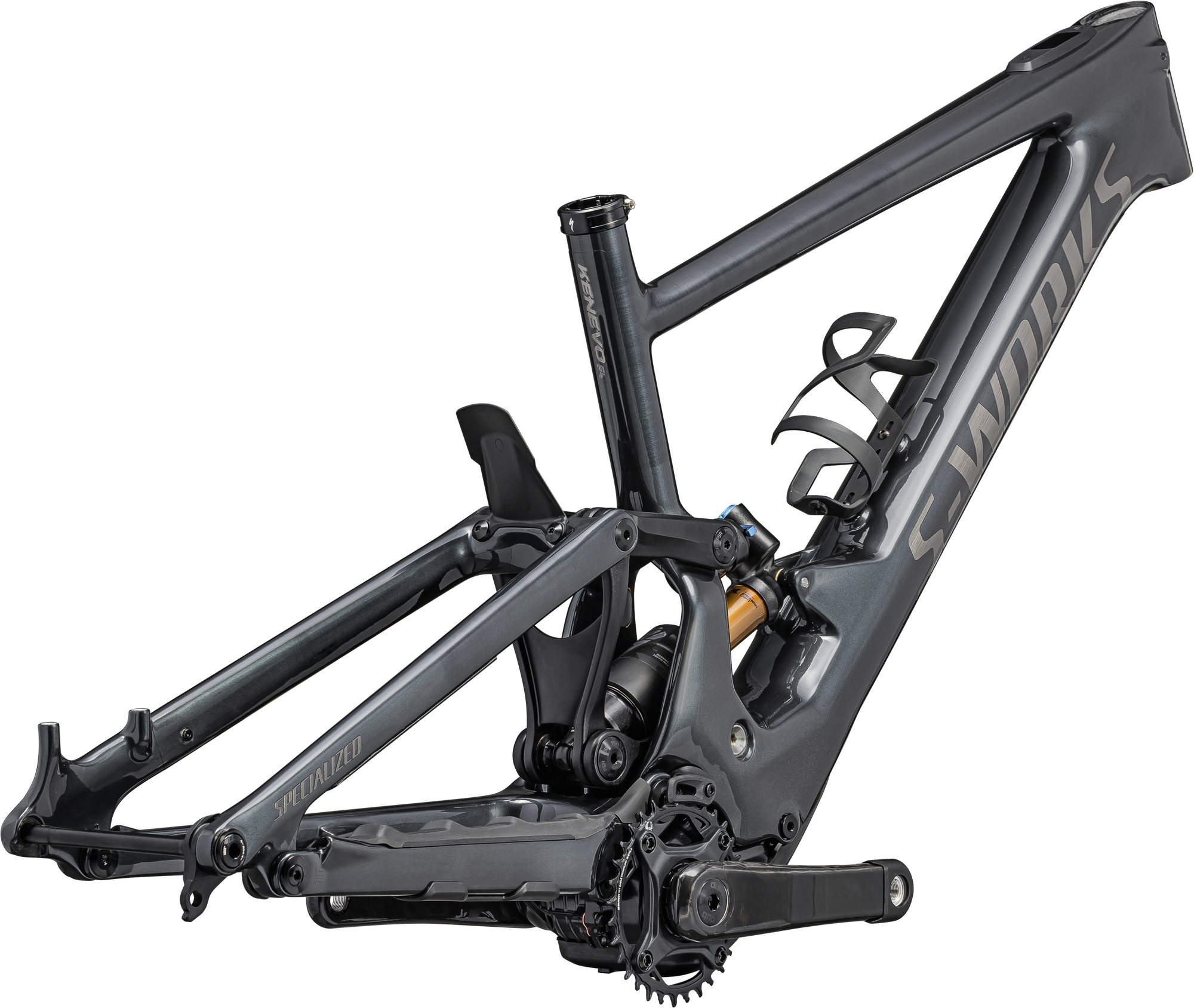 Specialized S-Works Turbo Kenevo SL Frameset 2 - Gloss Black Liquid Metal / Brushed Liquid Metal / Black Brushed Chrome
