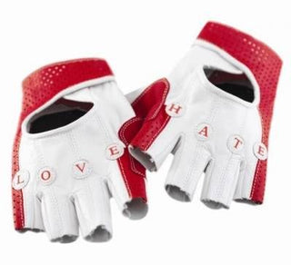 Knog Love Hate Leather Short Gloves Red