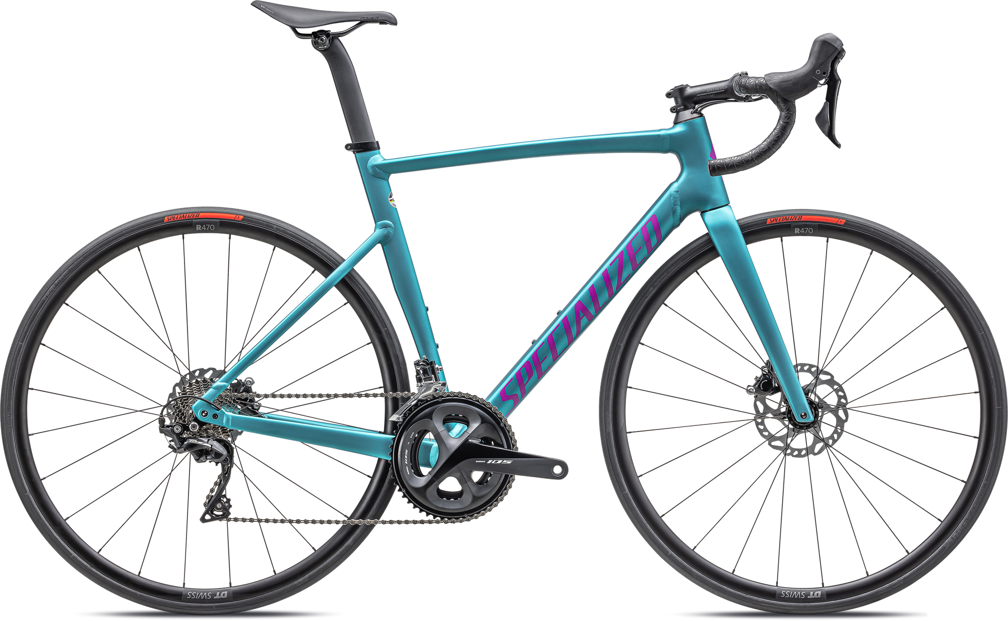 Specialized Allez Sprint Comp - Shimano 105 - Satin Lagoon Tint Over Silver Dust/Purple Orchid
