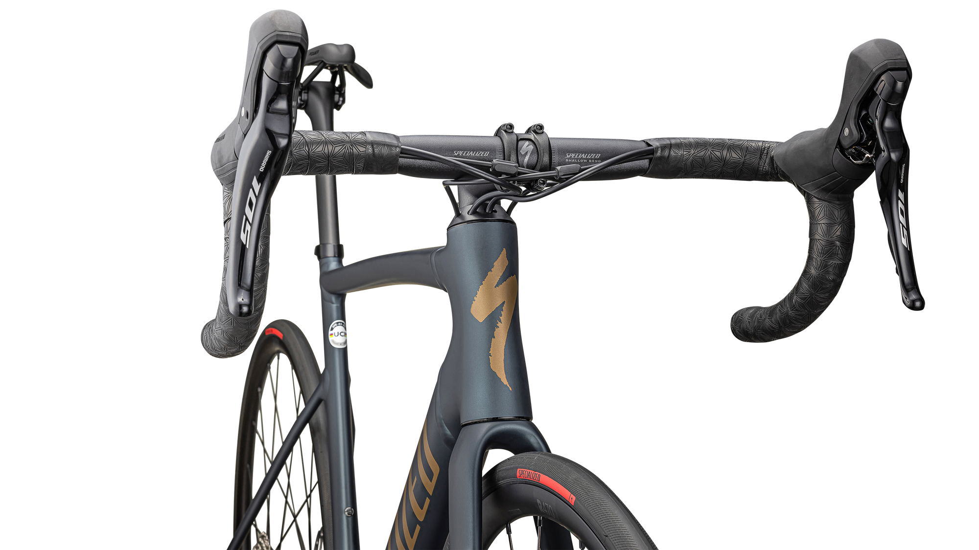 Specialized Allez Sprint Comp - Shimano 105 - Satin Deep Lake Metallic / Burnt Gold Metallic