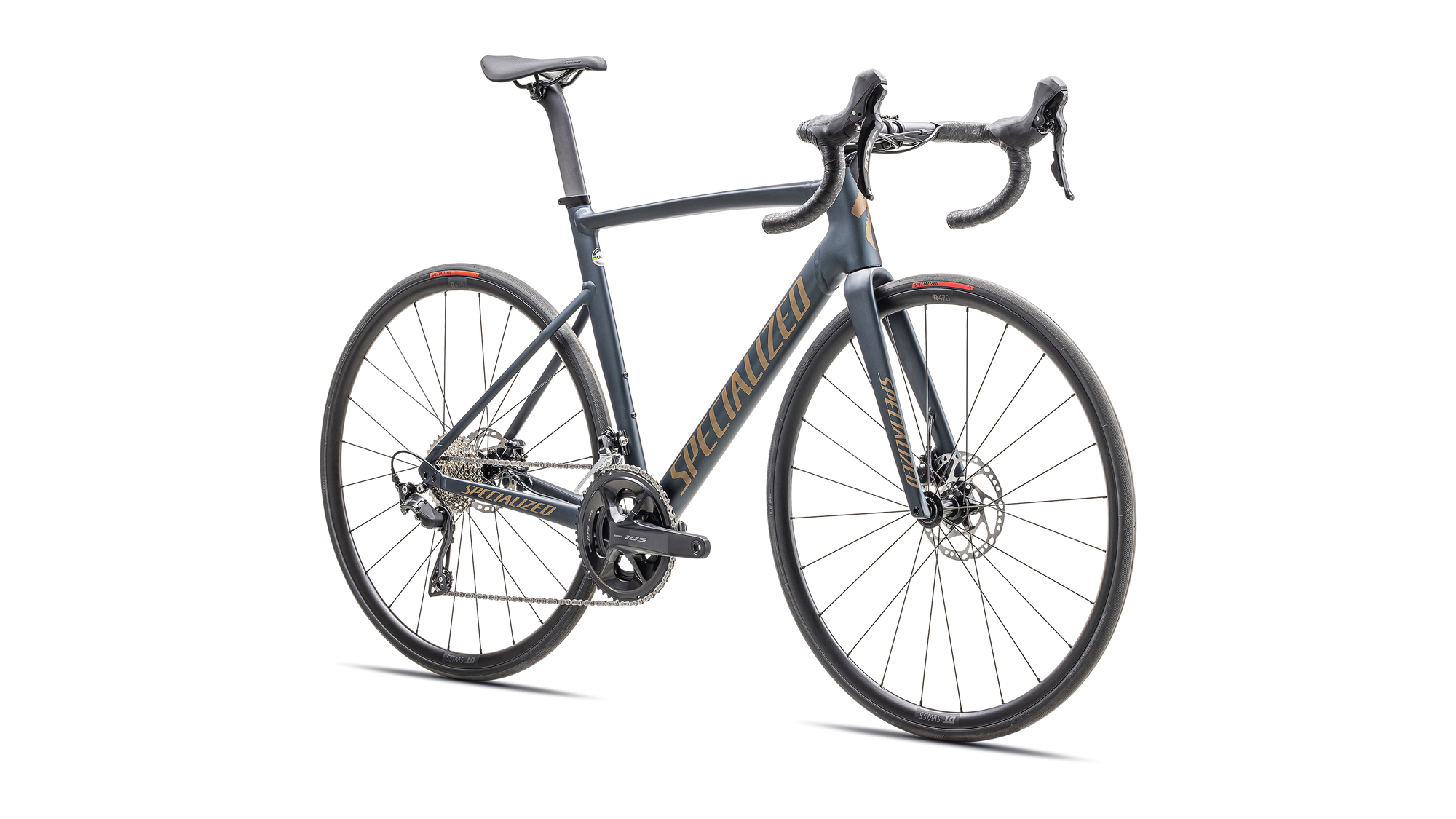 Specialized Allez Sprint Comp - Shimano 105 - Satin Deep Lake Metallic / Burnt Gold Metallic