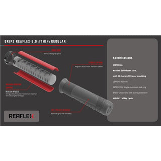 Leatt ReaFlex 6.0 Grips 29mm Thin - Black