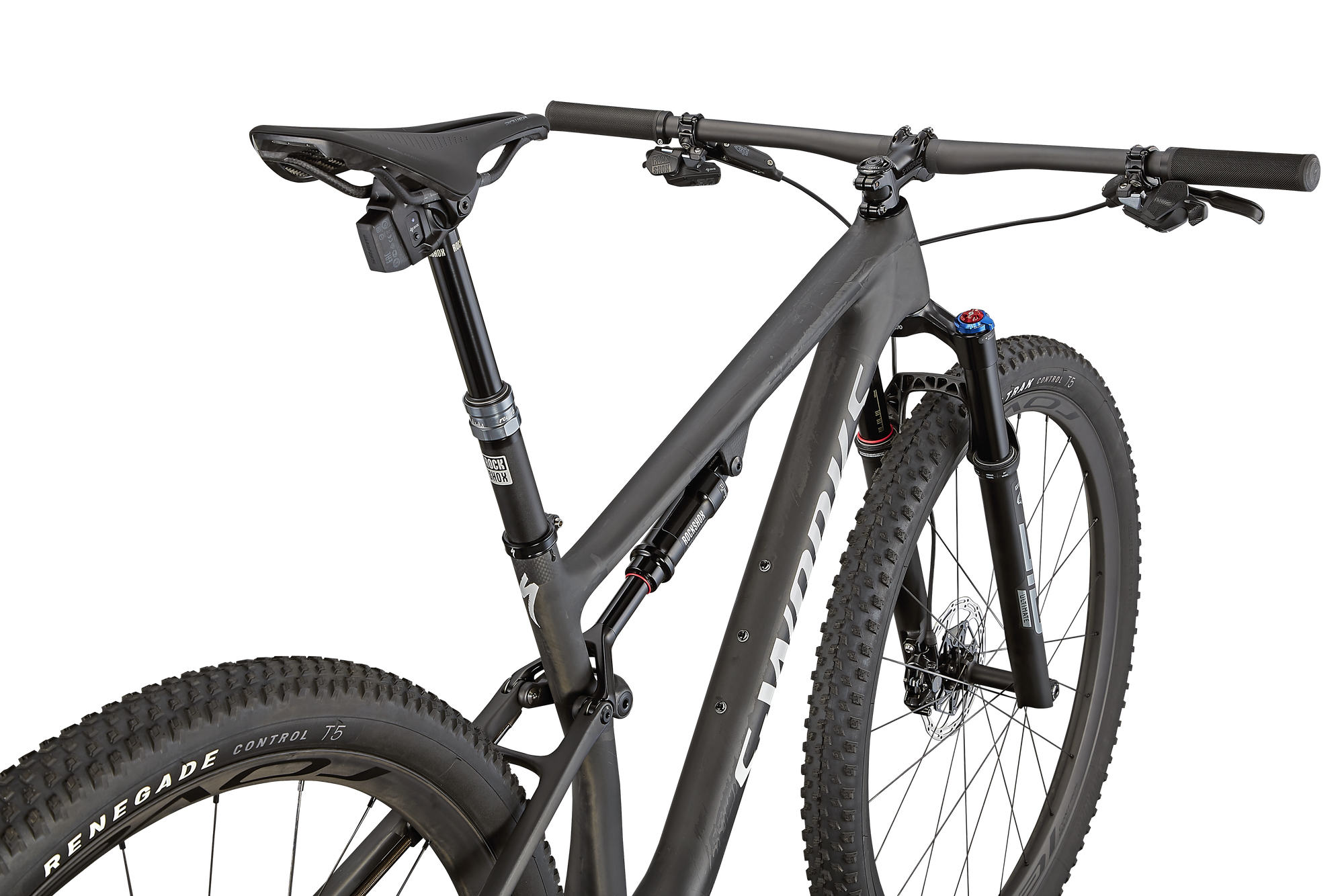 Specialized S-Works Epic - Satin Carbon / Color Run Blue Murano Pearl / Gloss Chrome Foil Logos