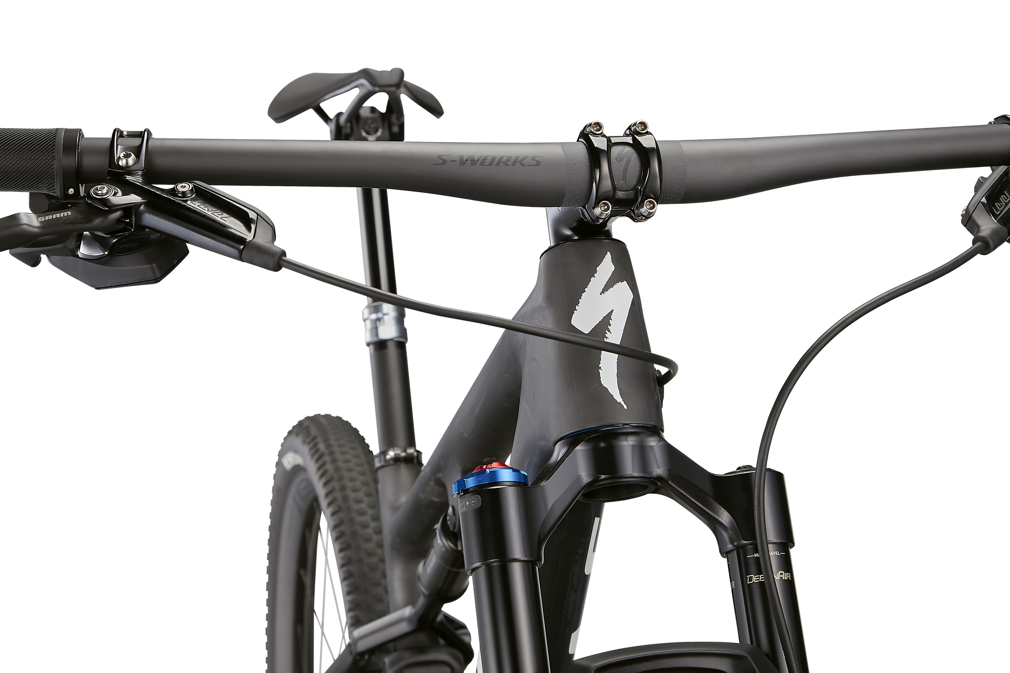 Specialized S-Works Epic - Satin Carbon / Color Run Blue Murano Pearl / Gloss Chrome Foil Logos
