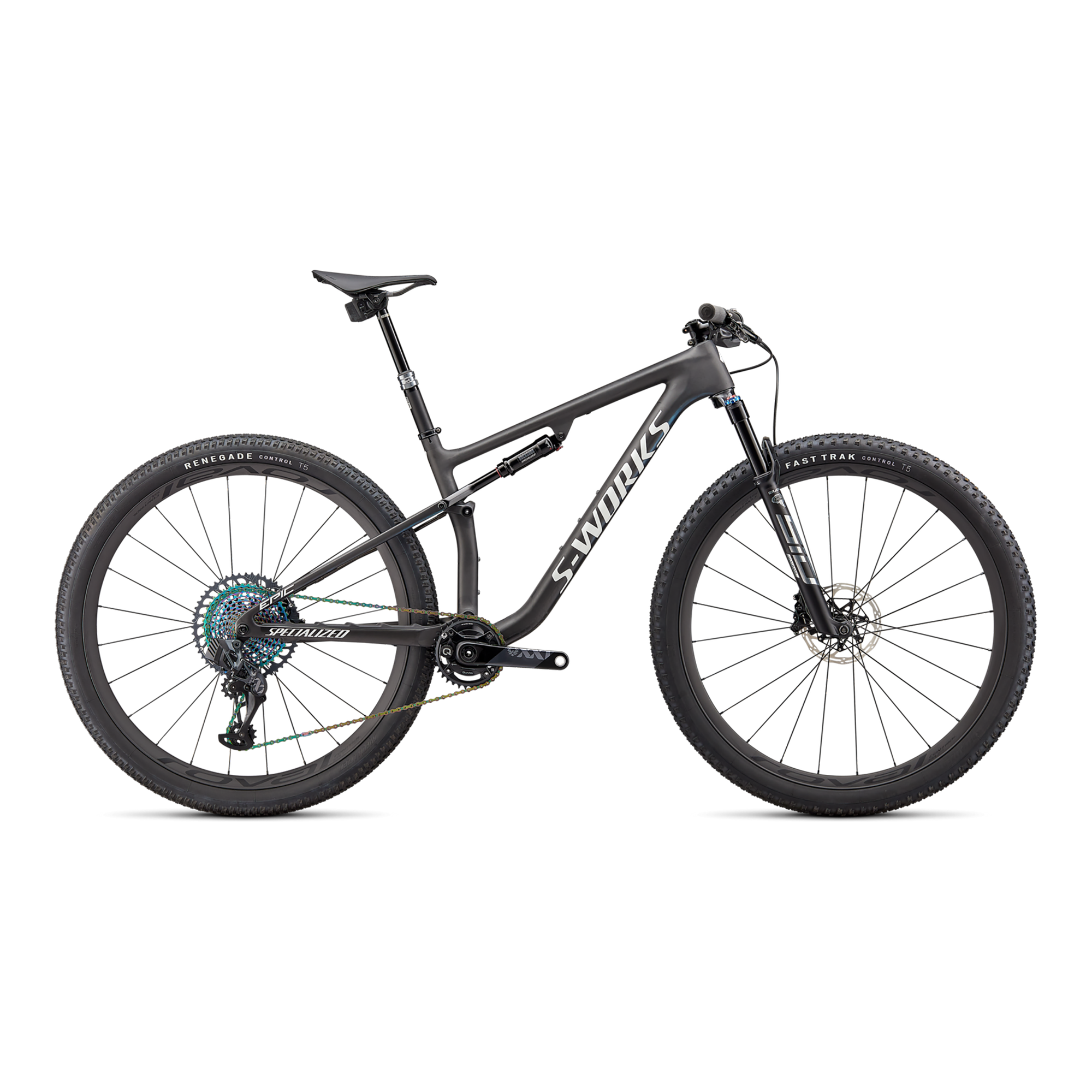 Specialized S-Works Epic - Satin Carbon / Color Run Blue Murano Pearl / Gloss Chrome Foil Logos