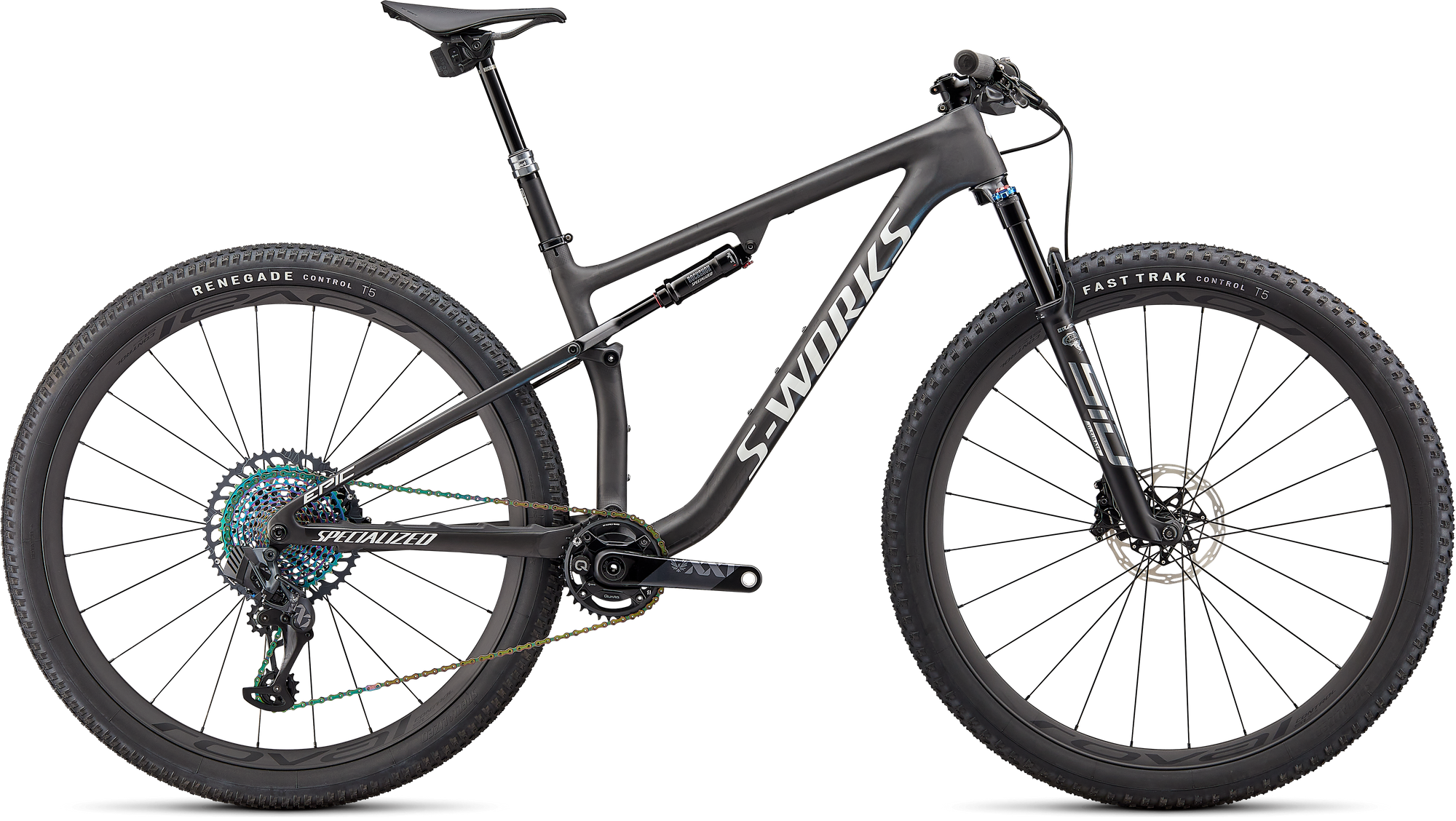 Specialized S-Works Epic - Satin Carbon / Color Run Blue Murano Pearl / Gloss Chrome Foil Logos