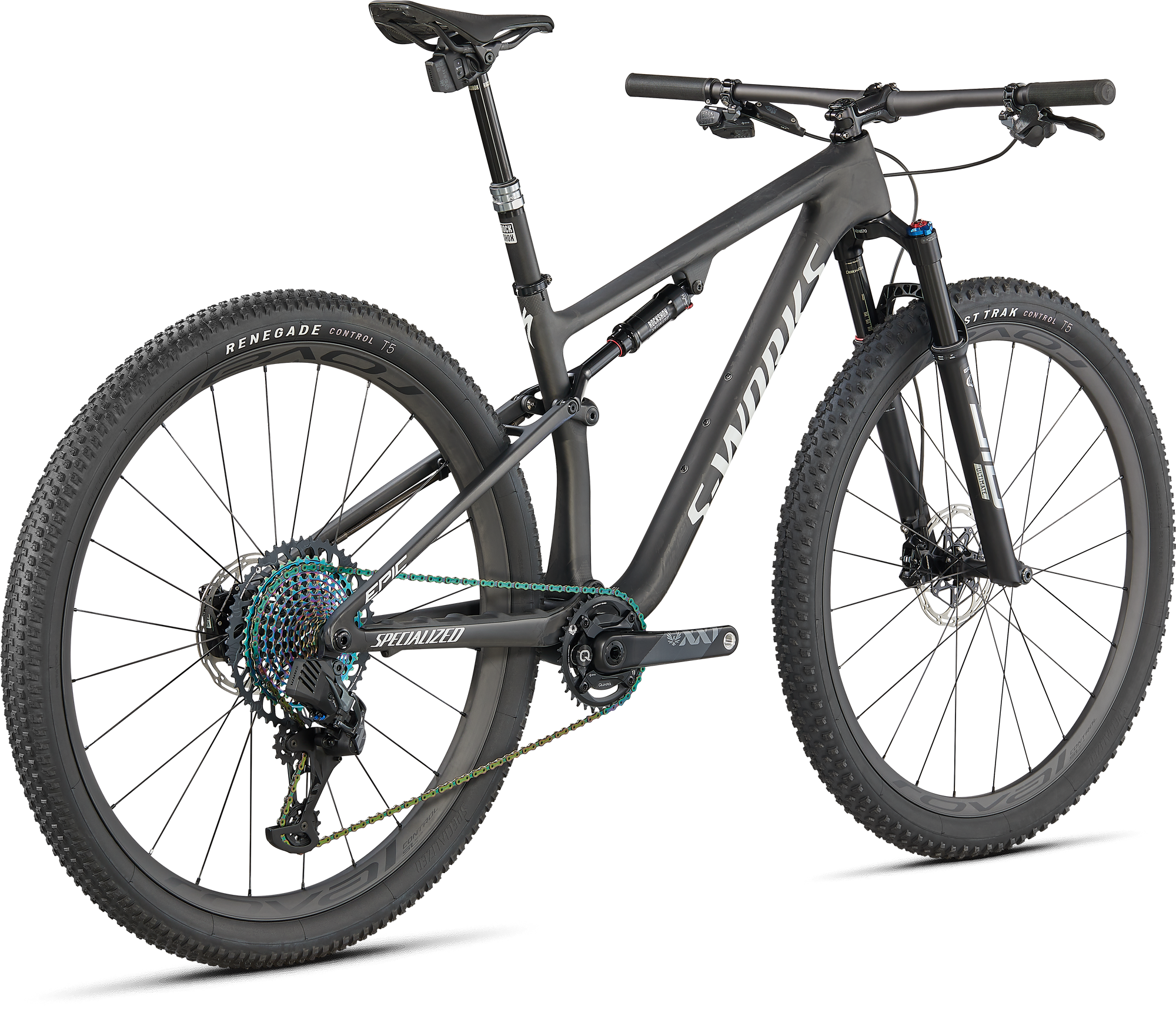 Specialized S-Works Epic - Satin Carbon / Color Run Blue Murano Pearl / Gloss Chrome Foil Logos